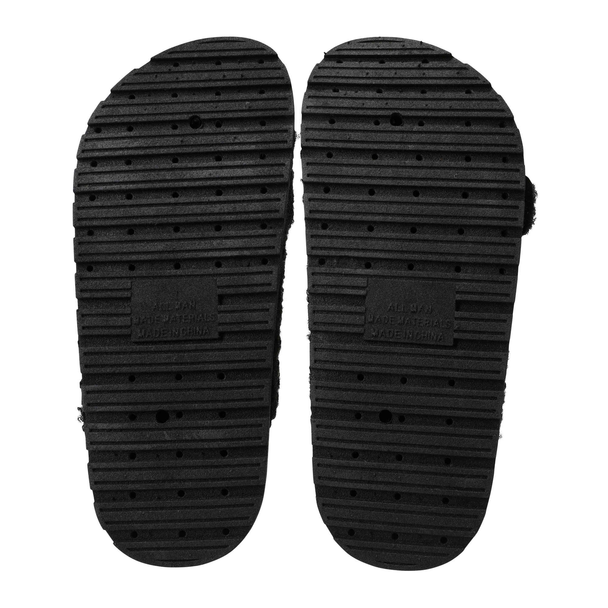 Ladies Sherpa Double Buckle Sandals