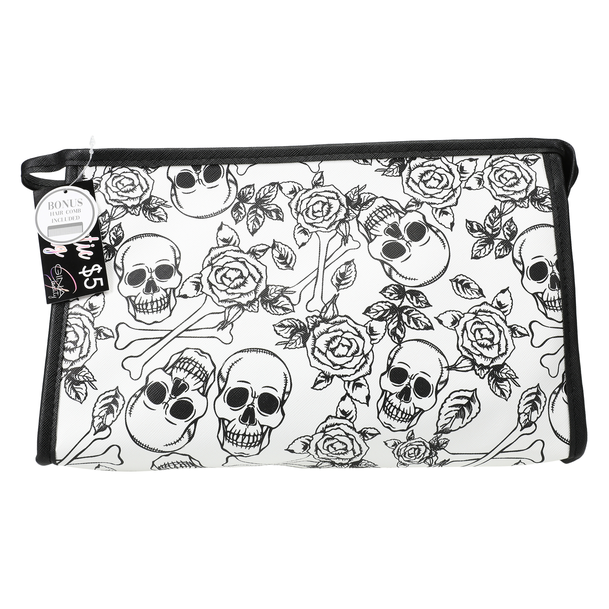 Skulls & Roses Makeup Bag With Comb