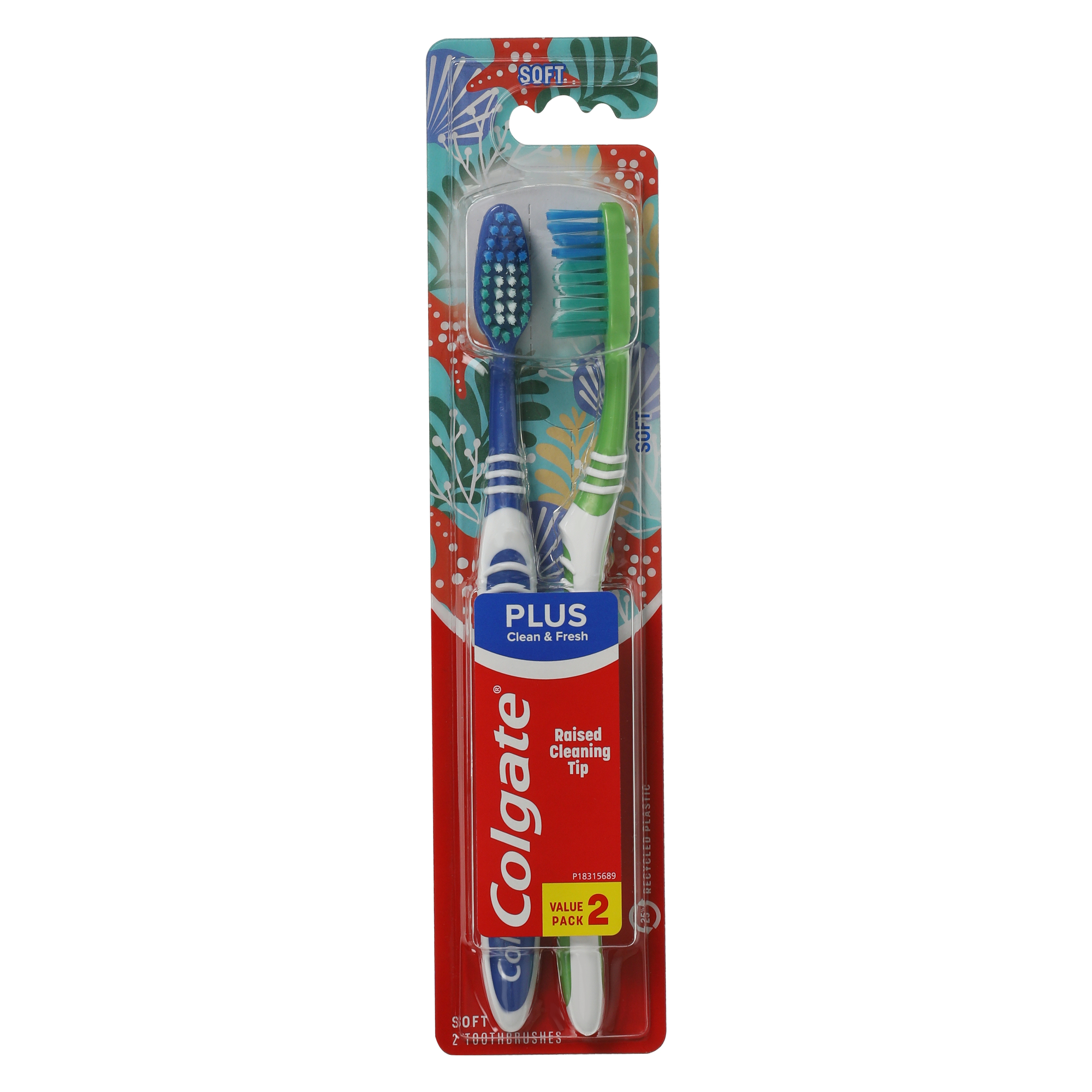 Colgate® Plus Clean & Fresh Soft Toothbrushes 2-Count (Styles May Vary)