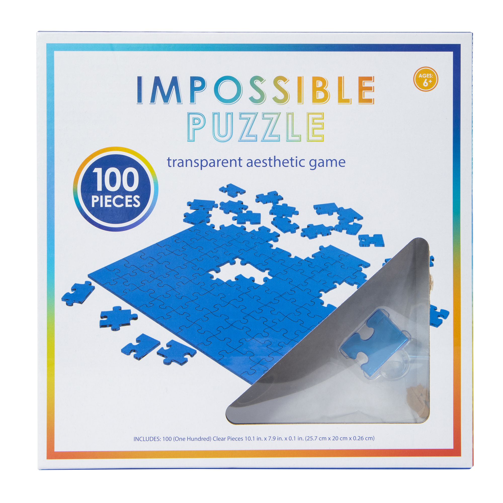 Impossible Puzzle: Transparent Aesthetic Game 100-Piece - Blue