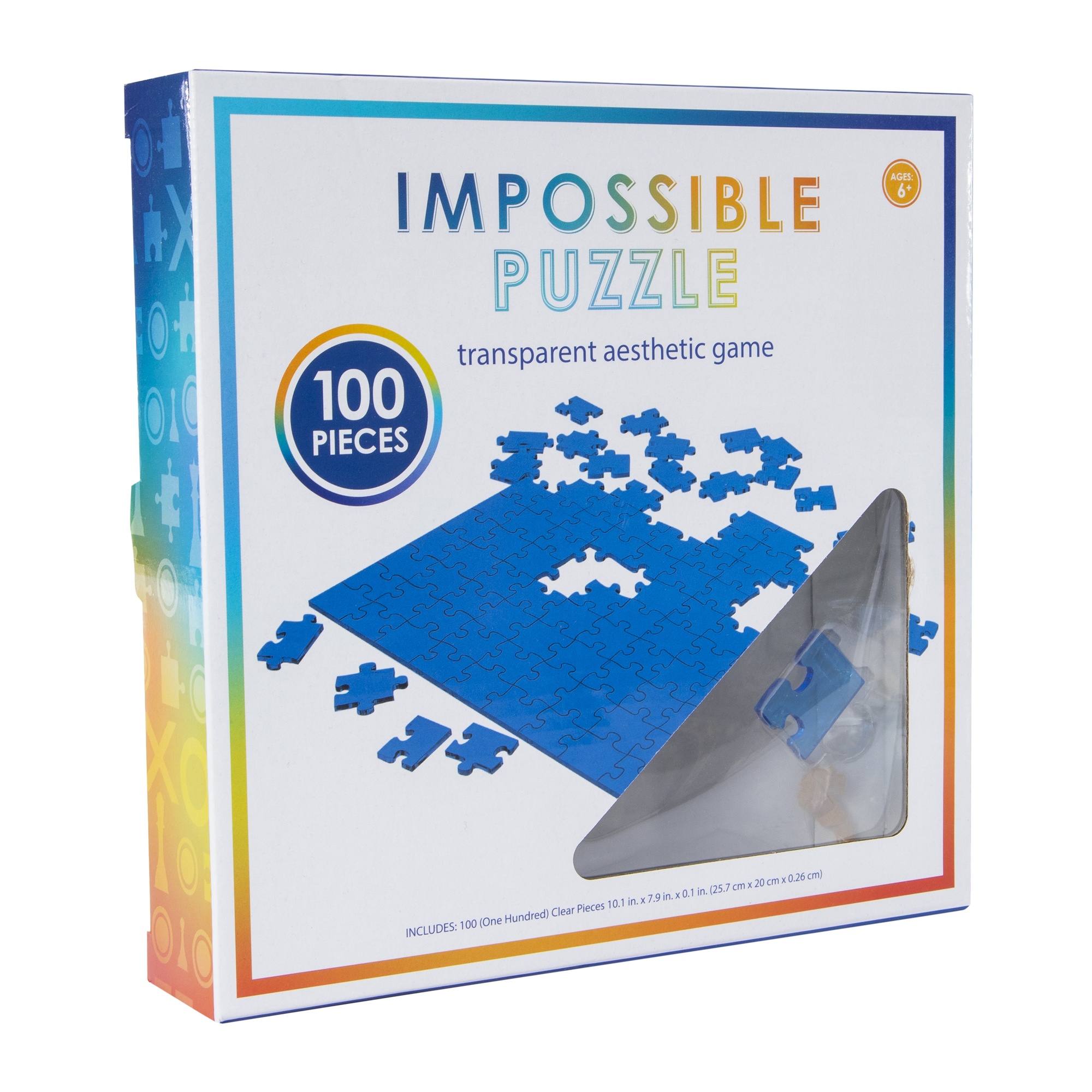Impossible Puzzle: Transparent Aesthetic Game 100-Piece - Blue