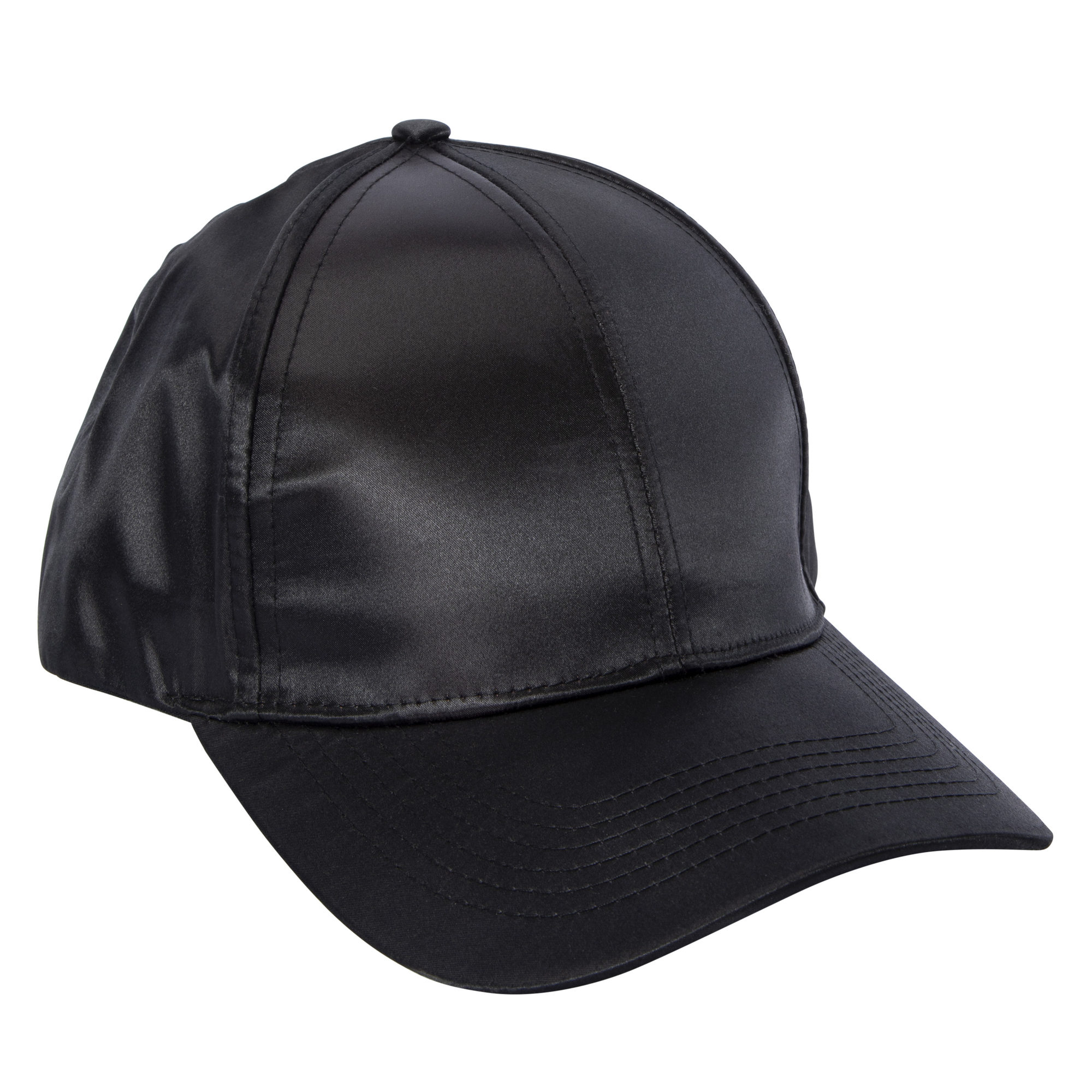 Black Satin Baseball Cap