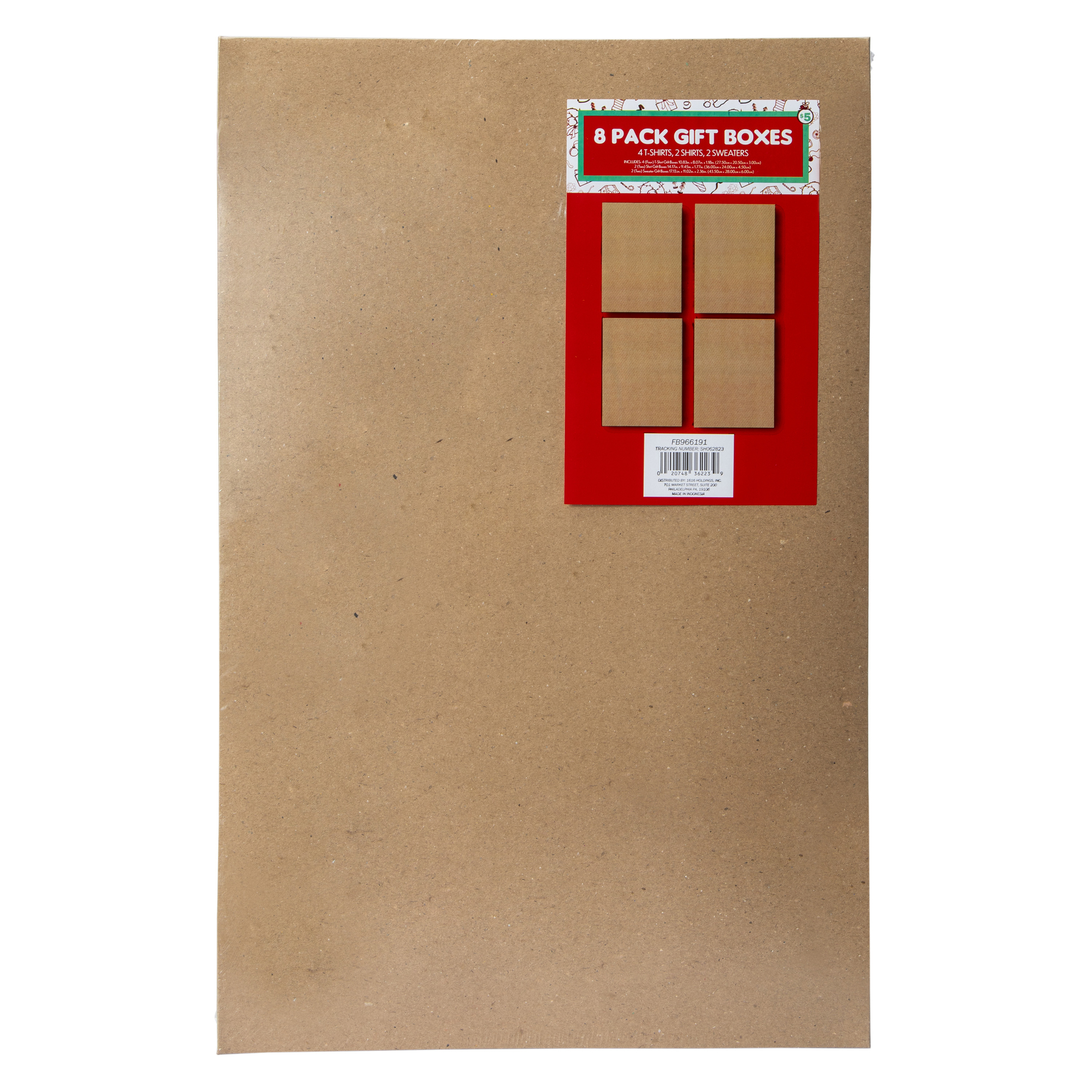 Holiday Gift Boxes 8-Count - Kraft