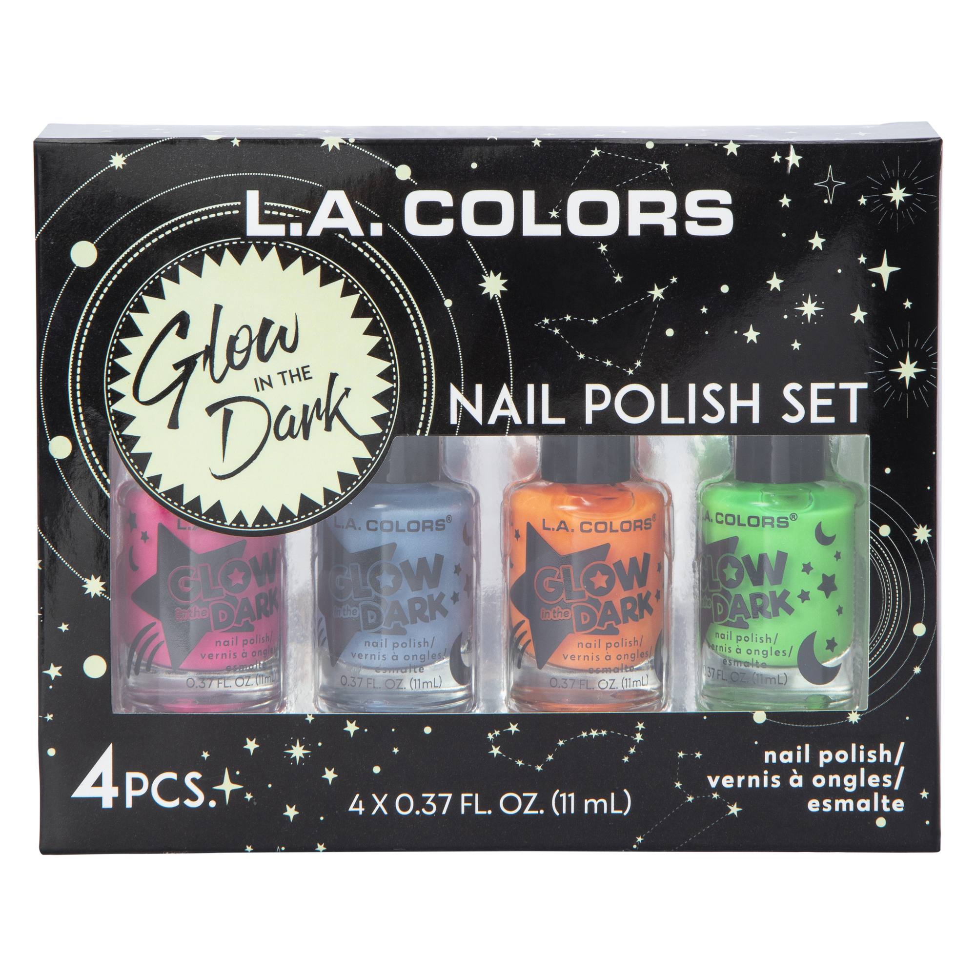L.A. Colors® Glow in The Dark Nail Polish Set 4-Count