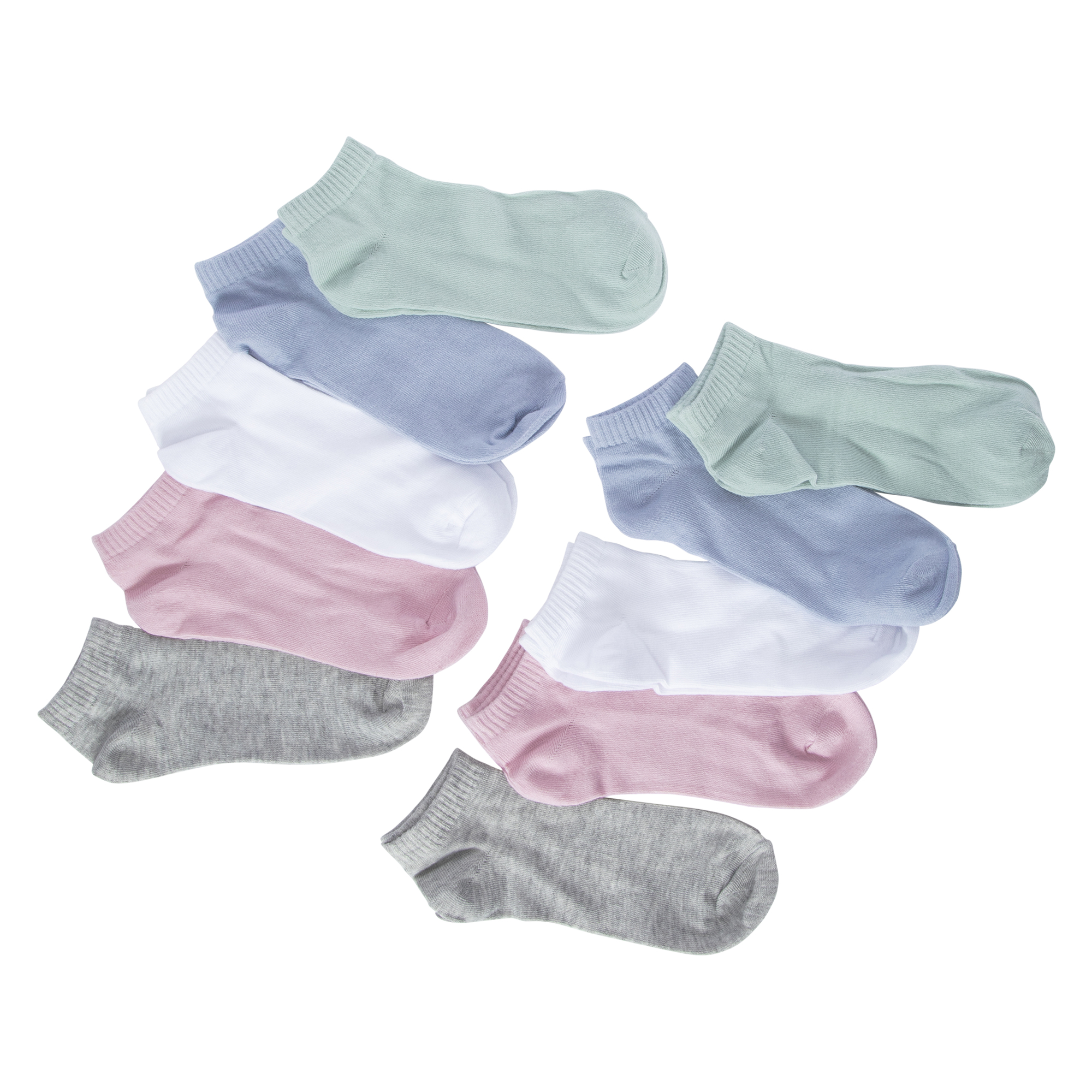 Ladies Low-Cut Socks 10-Pack - Pastel