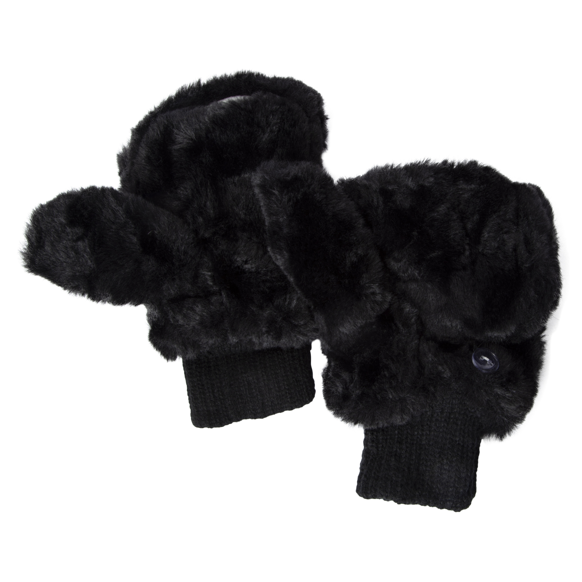 Faux Fur Flip-Top Mittens