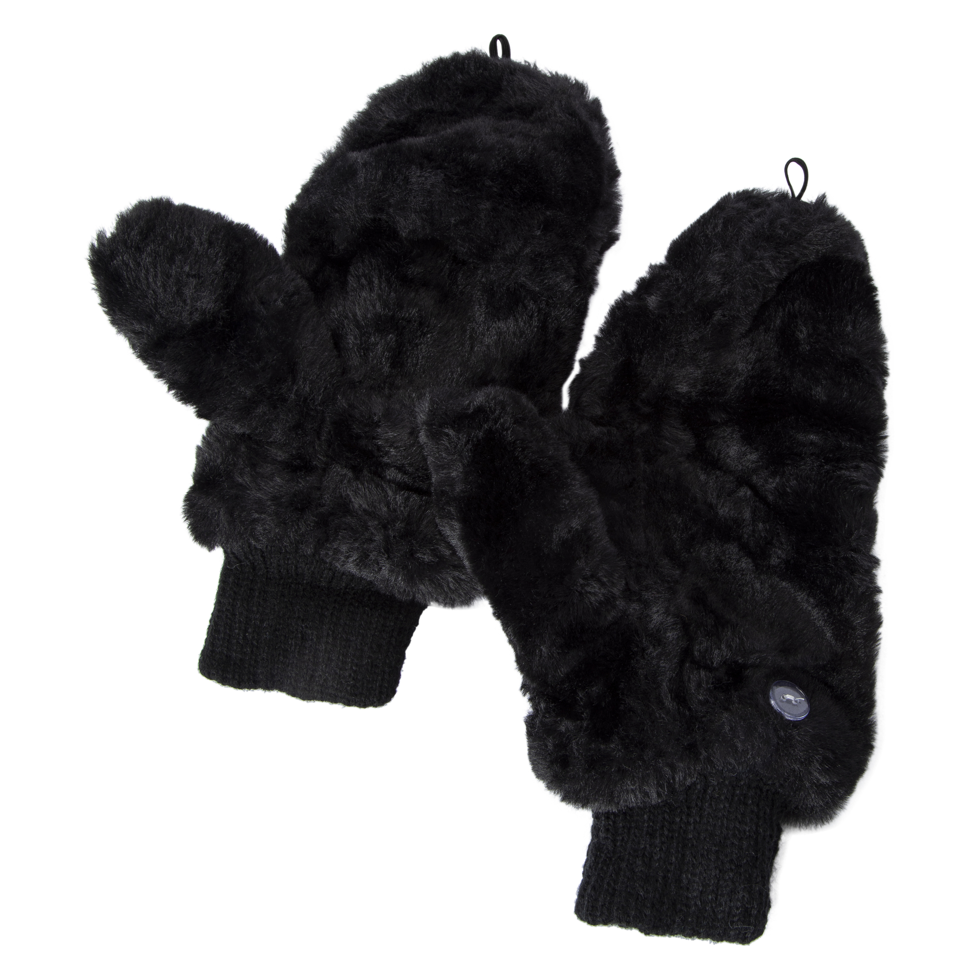 Faux Fur Flip-Top Mittens
