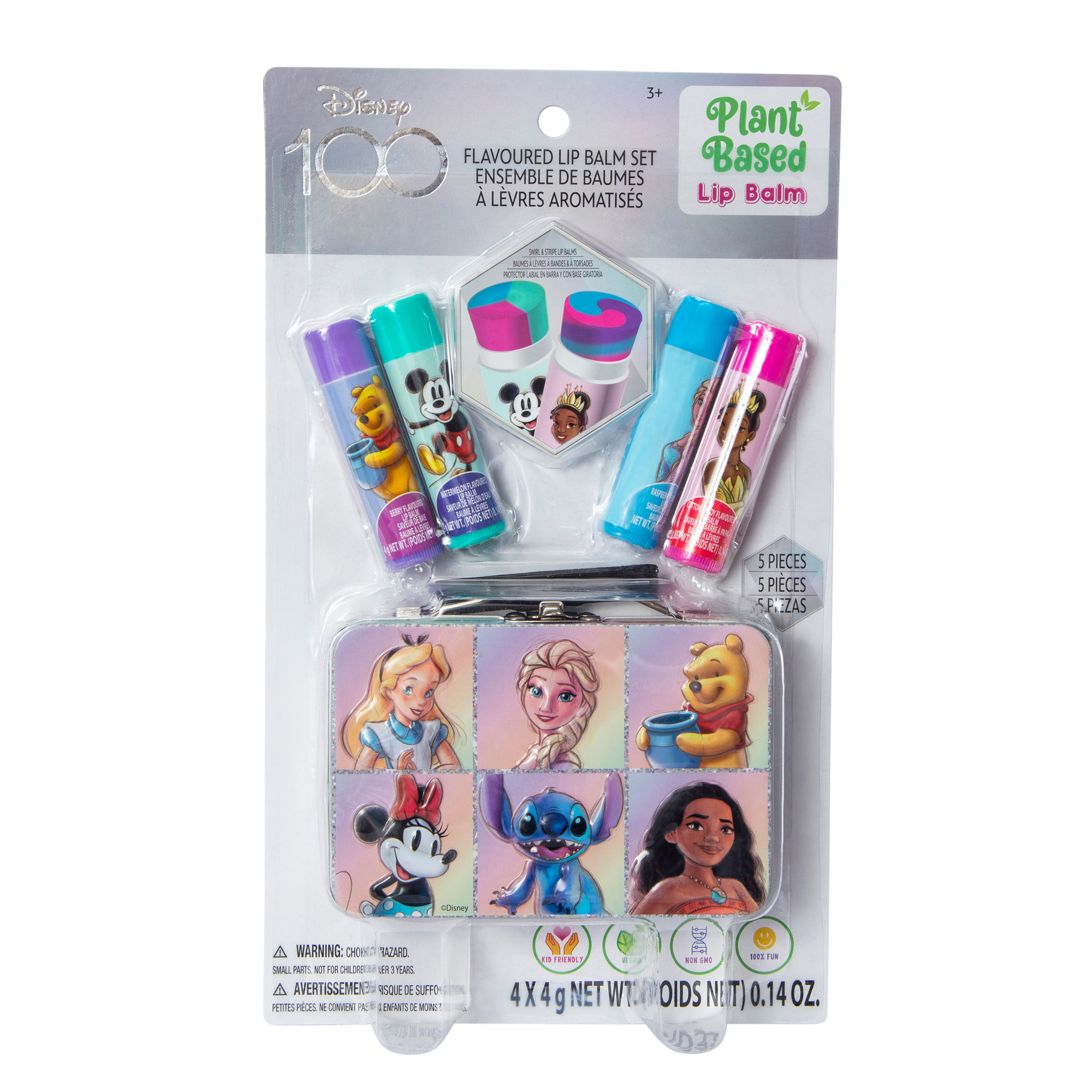 Disney Plant-Based Flavored Lip Balms & Storage Tin Set