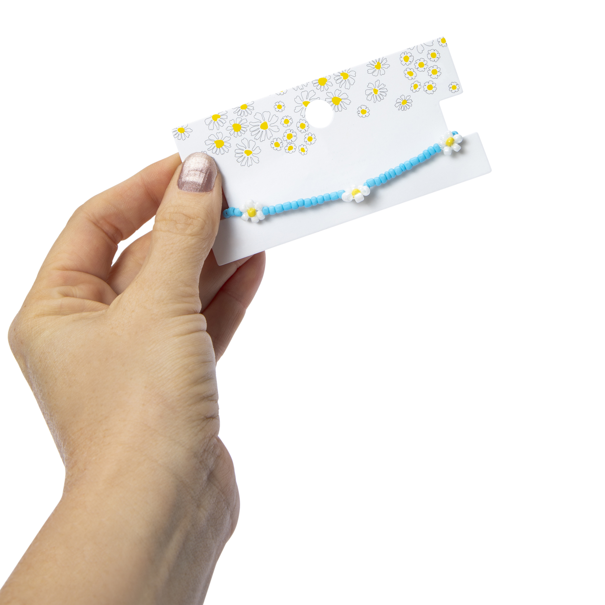 Seed Bead Daisy Bracelet
