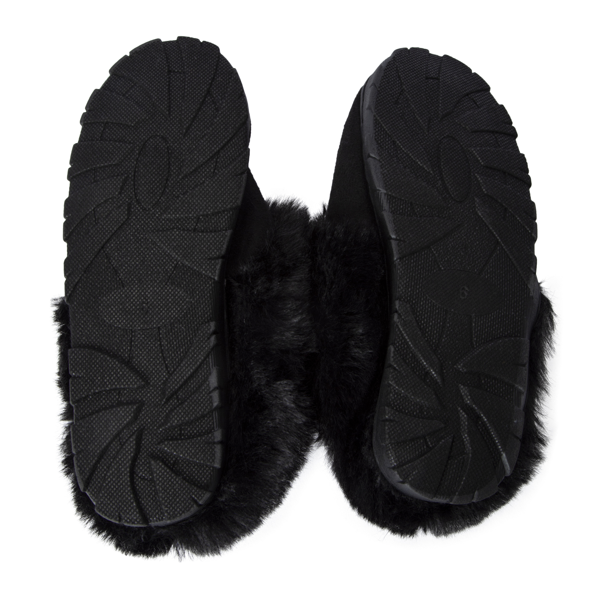 Ladies Microsuede Faux Fur Slippers