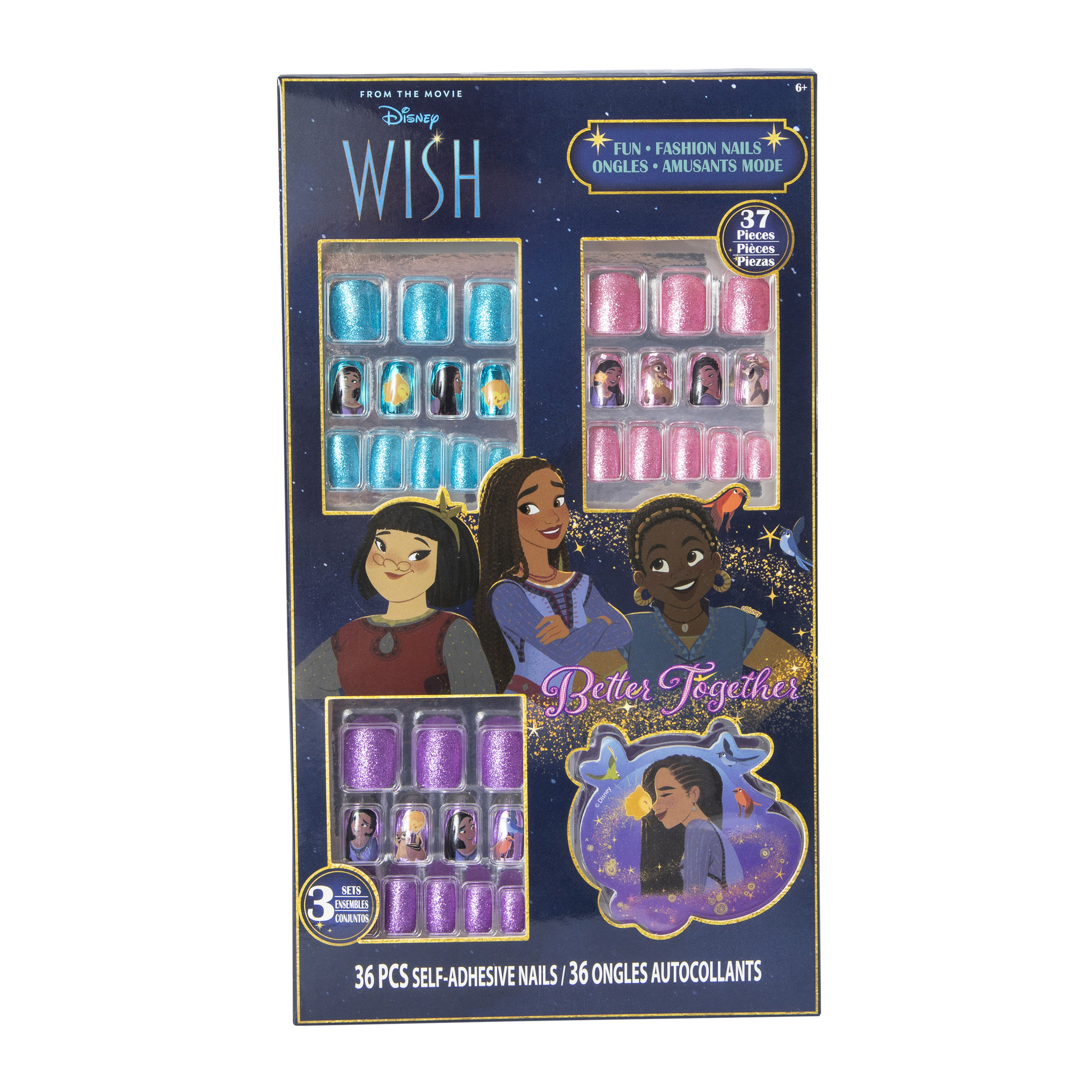 Disney Wish Kid's Press-On Nails 36-Piece