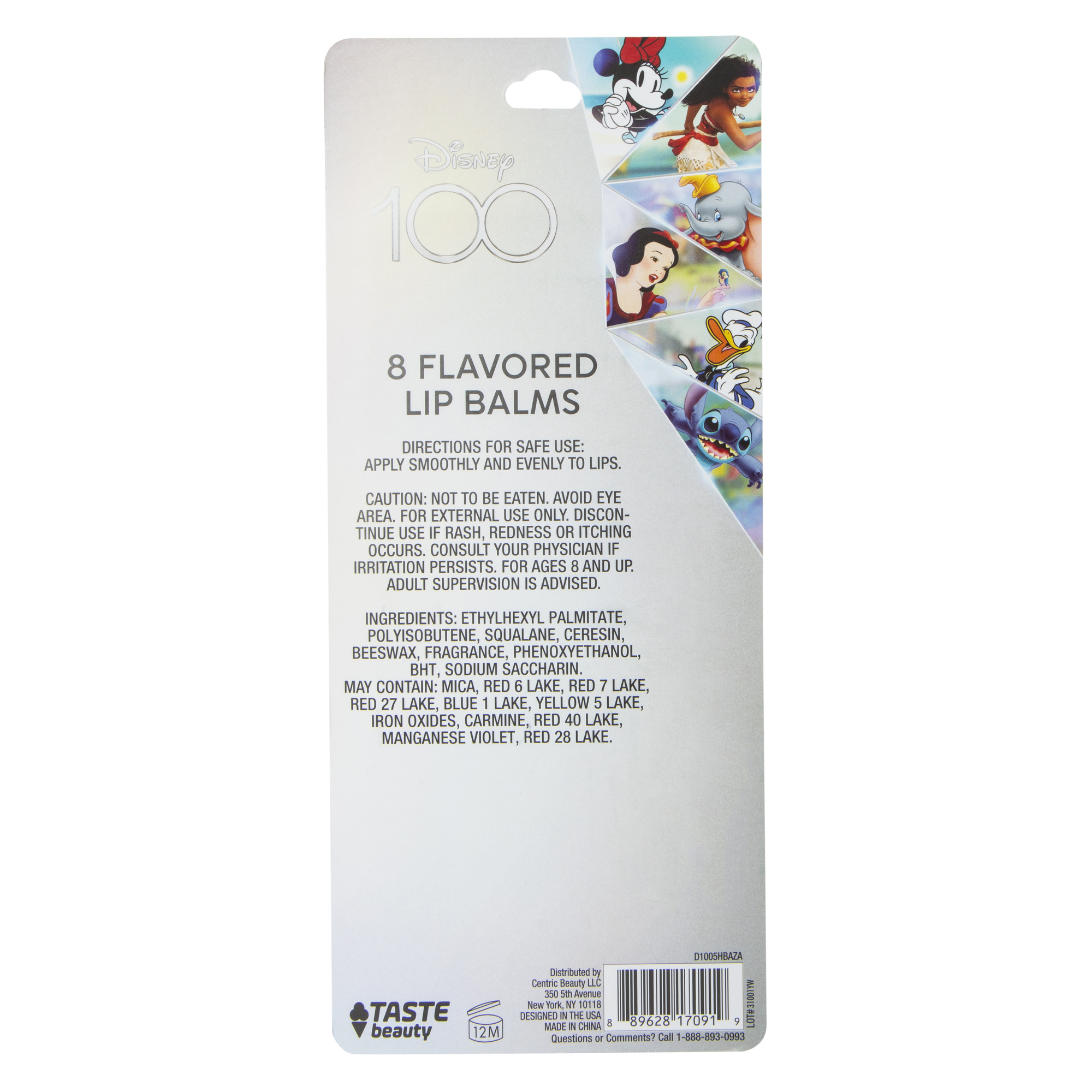 Disney 100 Flavored Lip Balms 8-Count