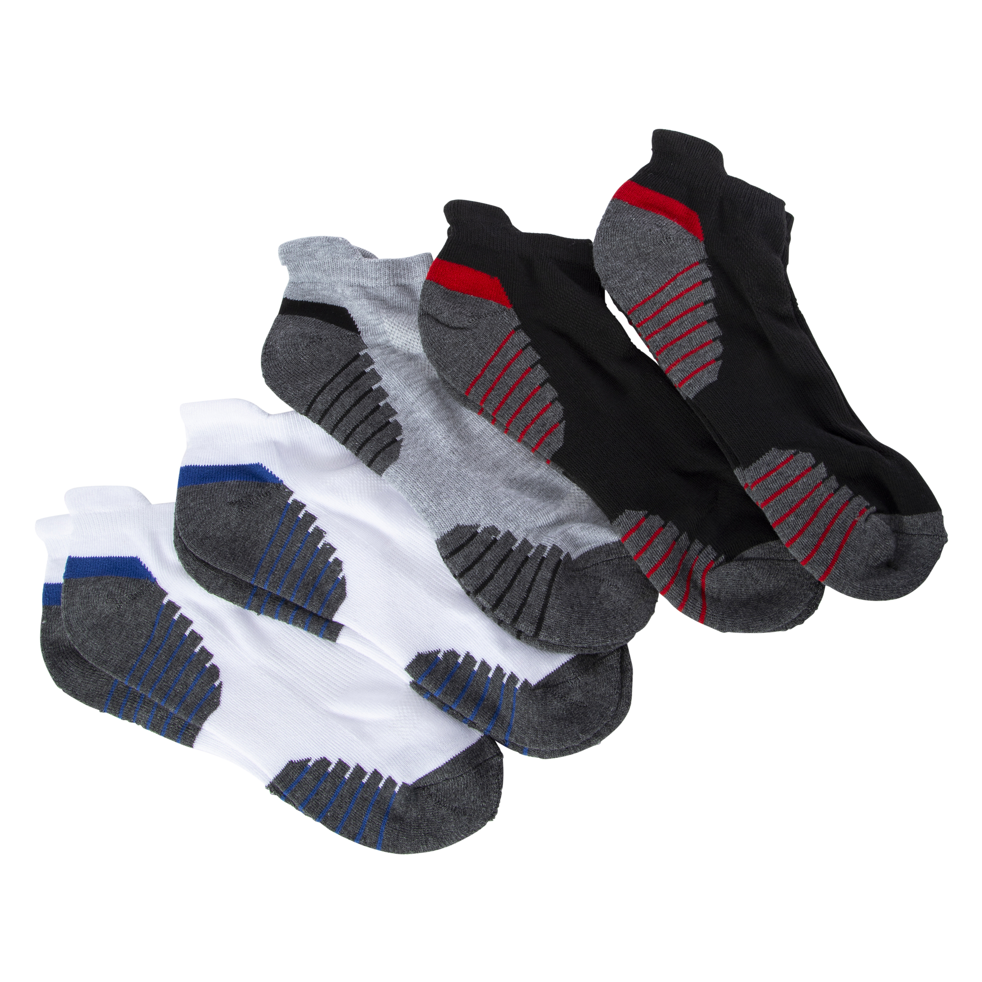 Series-8 Fitness™ Mens Low-Cut Performance Socks 5-Pack - Black & White