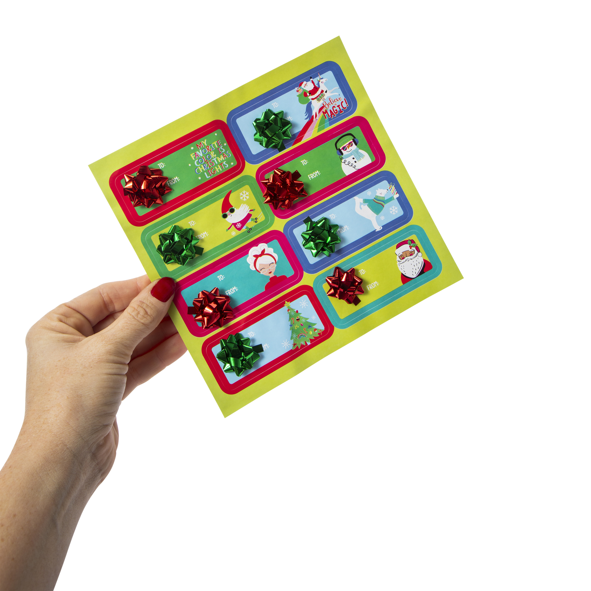 Holiday Gift Labels With Star Bow 8-Count