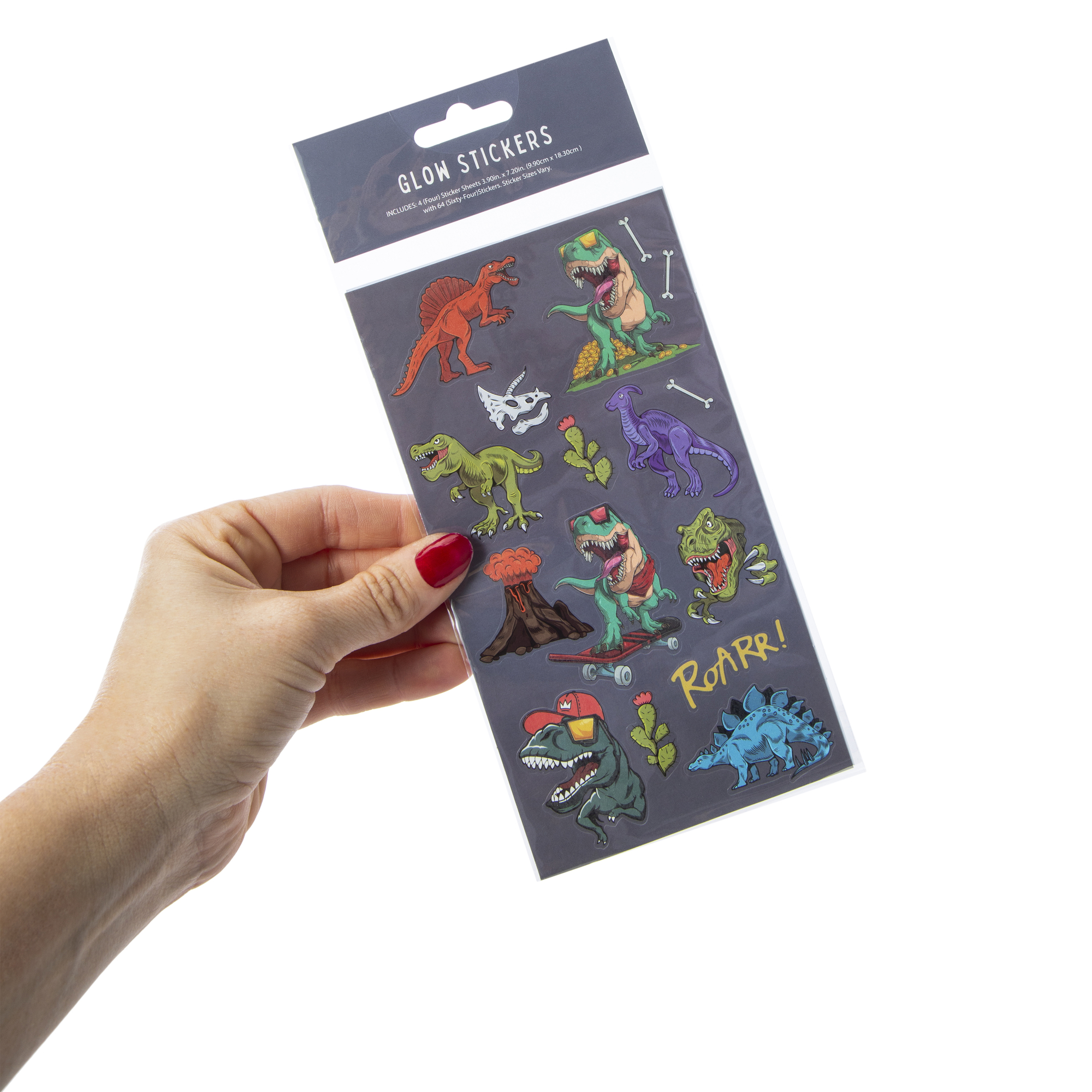 Dinosaur Glow Stickers 64-Count