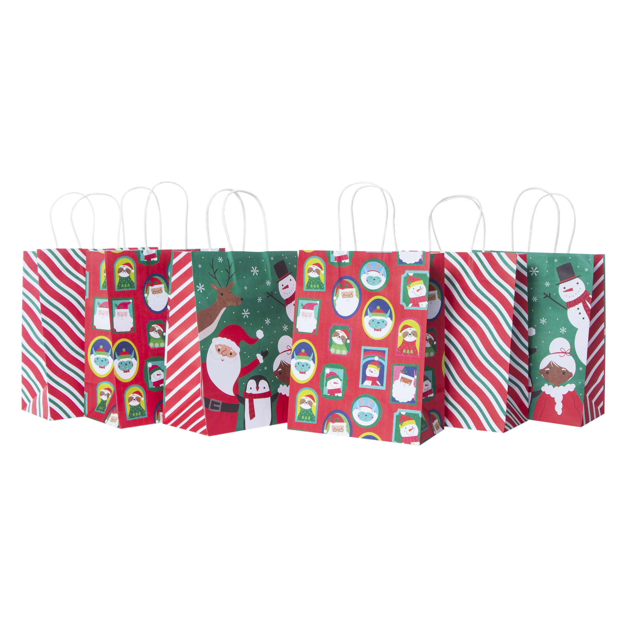 Pack Medium Holiday Kraft Gift Bags 7in x 9in