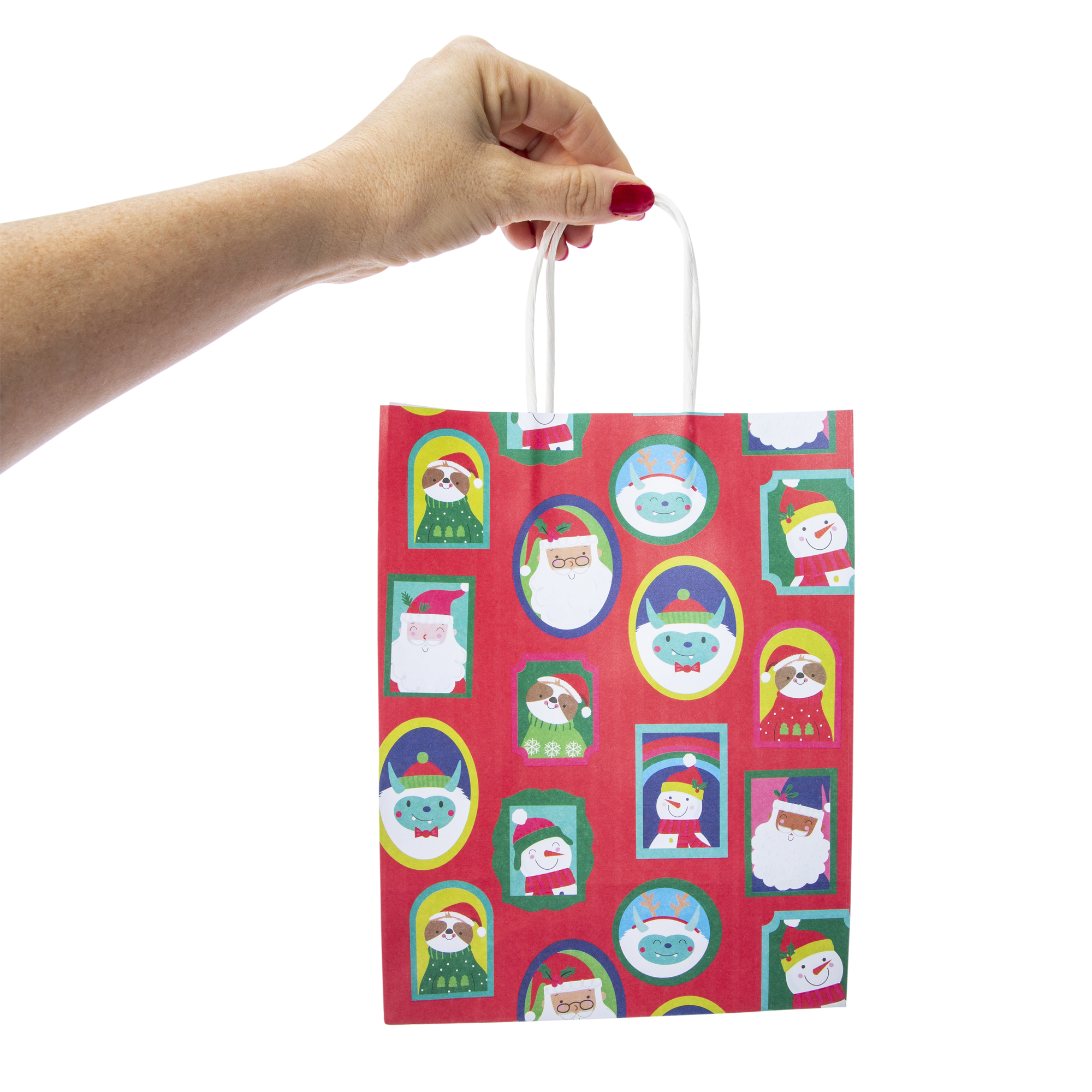 Pack Medium Holiday Kraft Gift Bags 7in x 9in