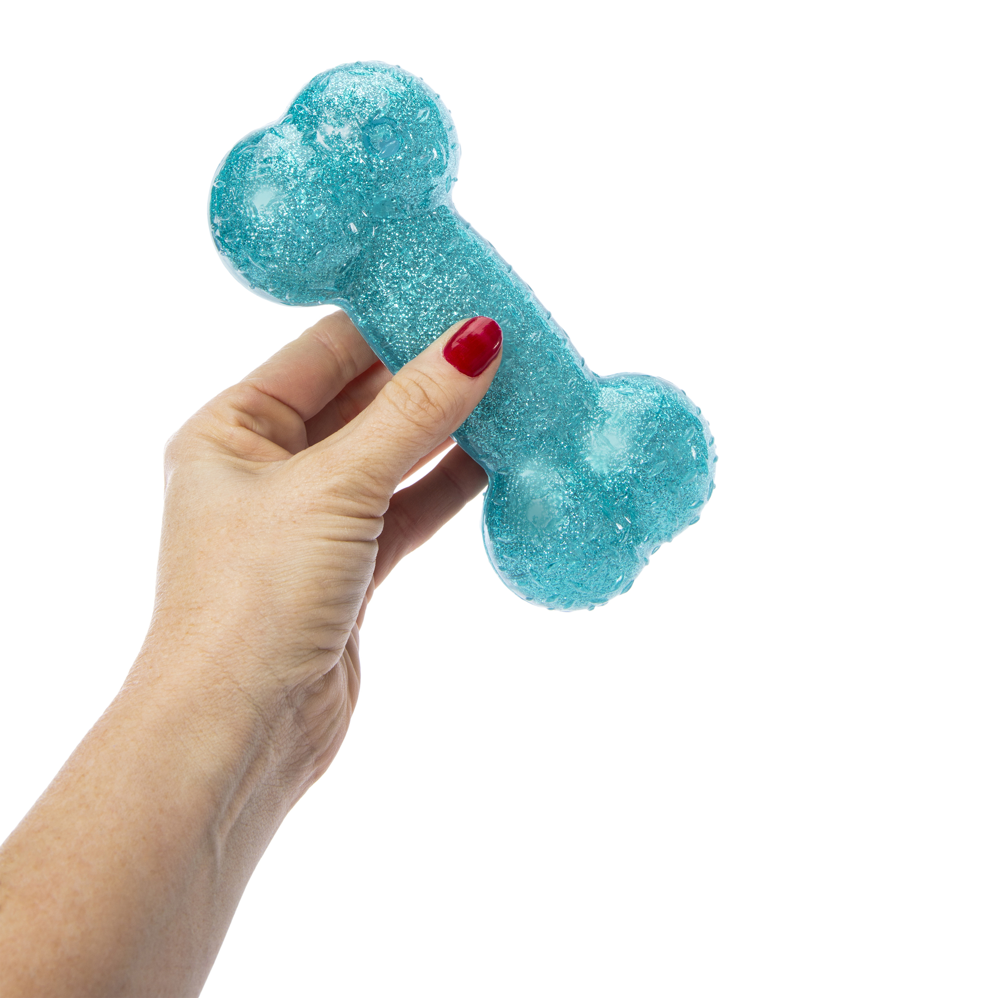 Glitter Tpr Dog Bone Chew Toy 7in