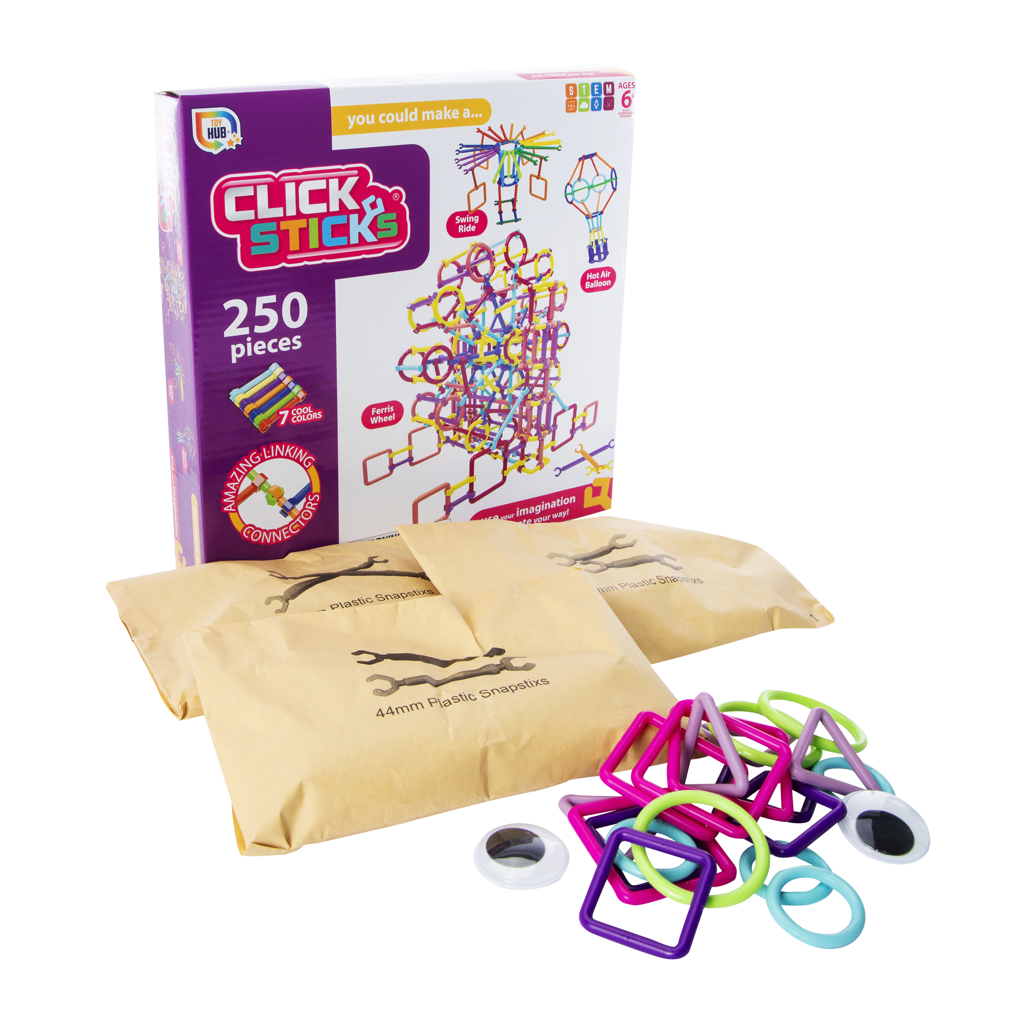 Click Sticks® Build Kit With 250 Pieces