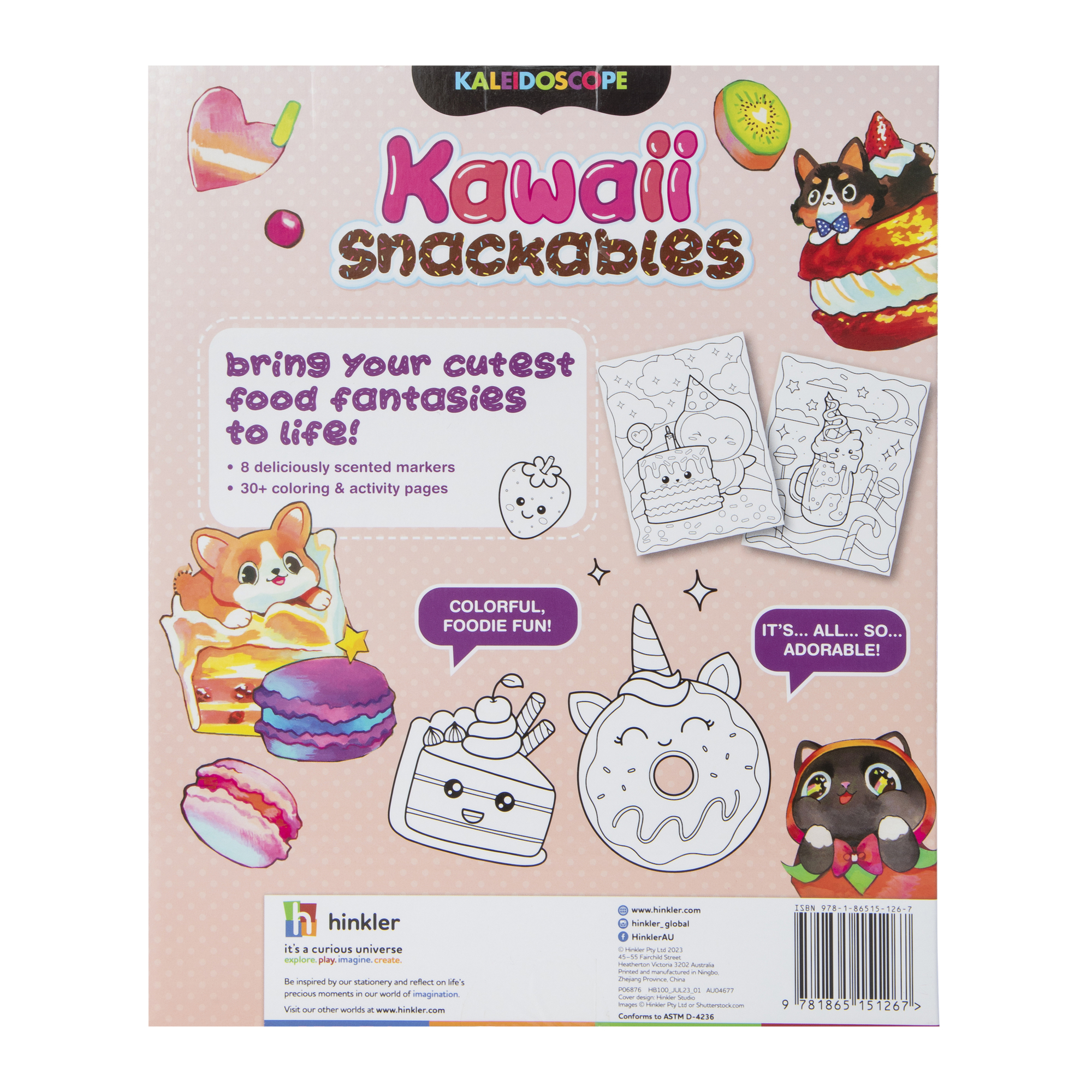 Kaleidoscope Kawaii Snackables Coloring Book Kit