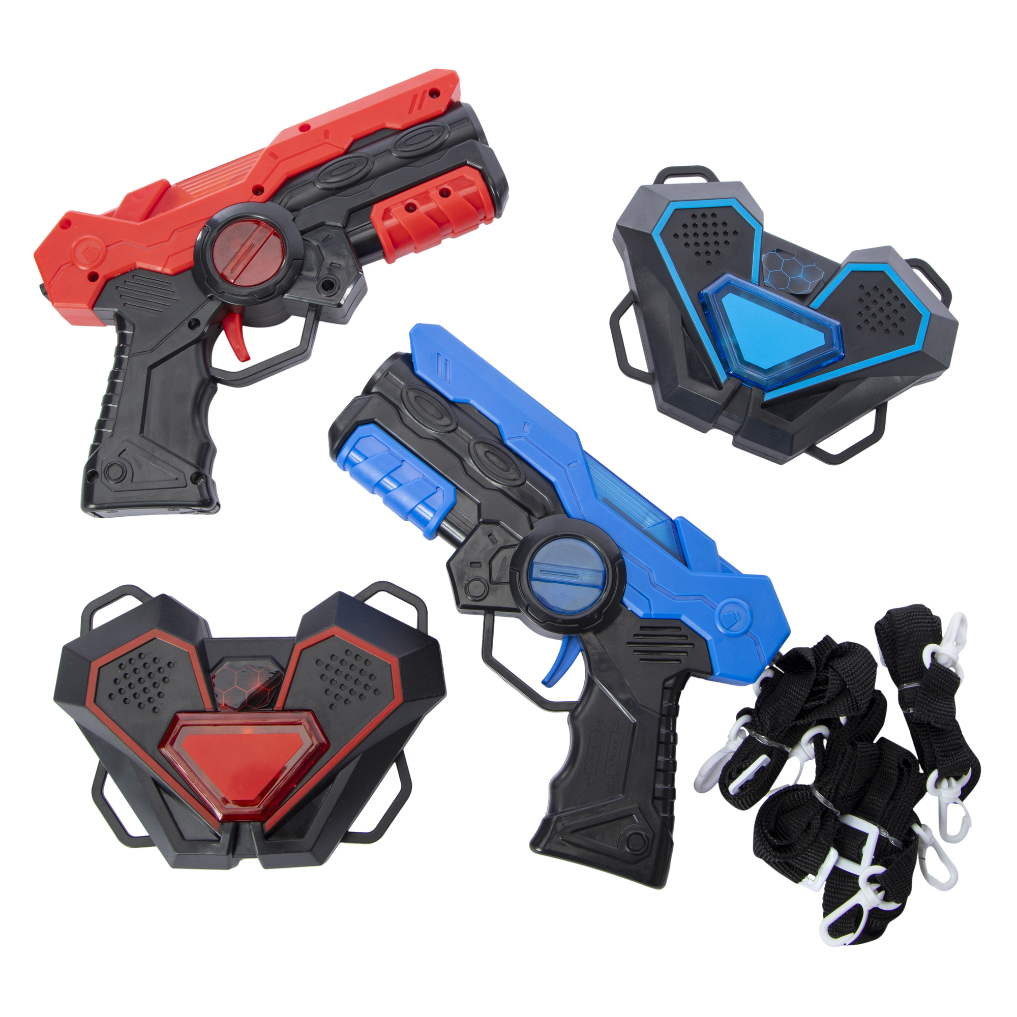 Toy Hub® Lazer Duel 2 Light-Up Chest Plates & Blasters Set