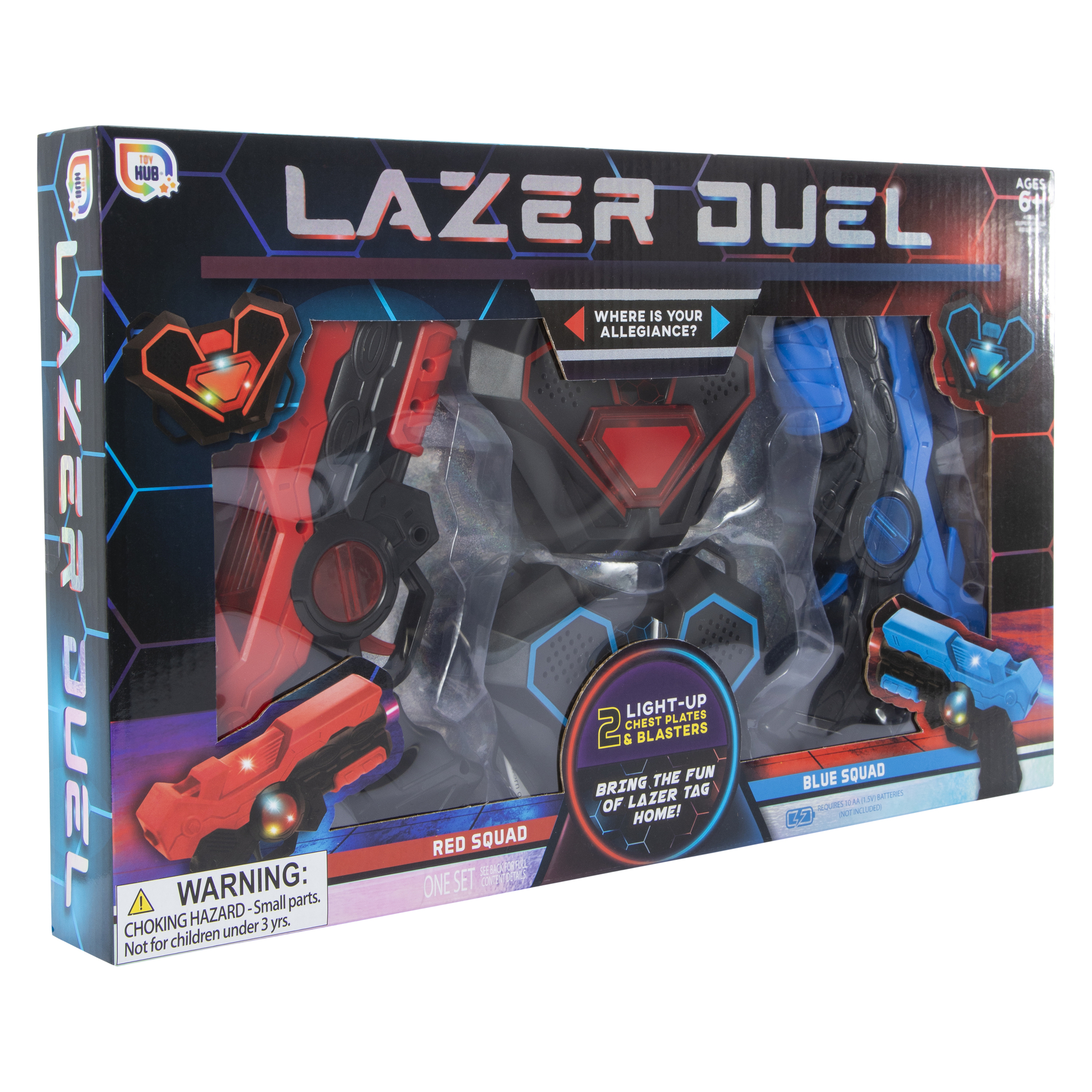 Toy Hub® Lazer Duel 2 Light-Up Chest Plates & Blasters Set