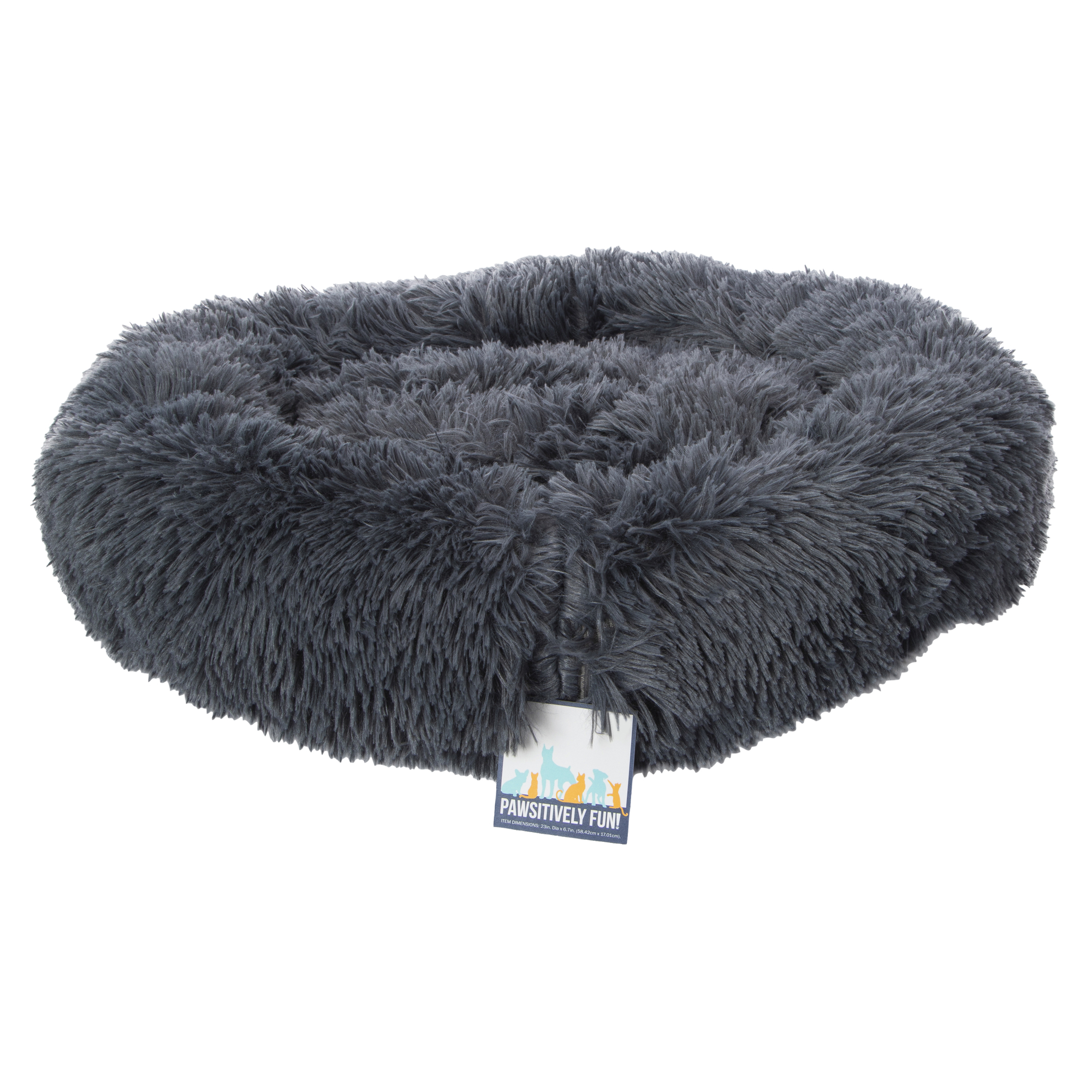 Round Shag Pet Bed 23.6in