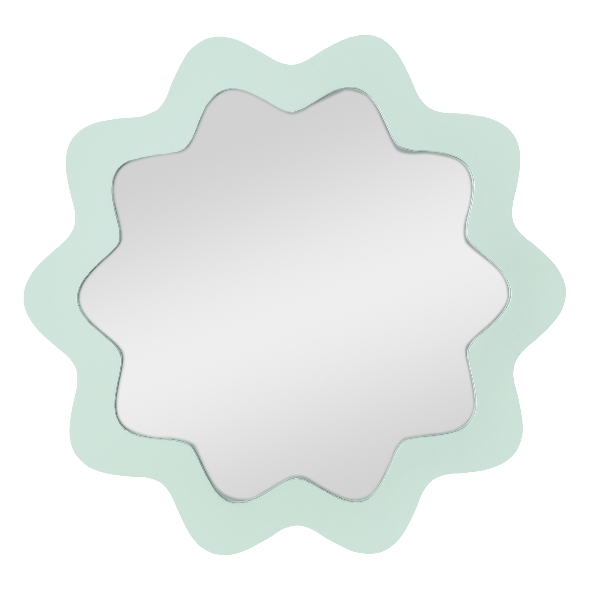 Wavy Scallop Round Wall Mirror 12in