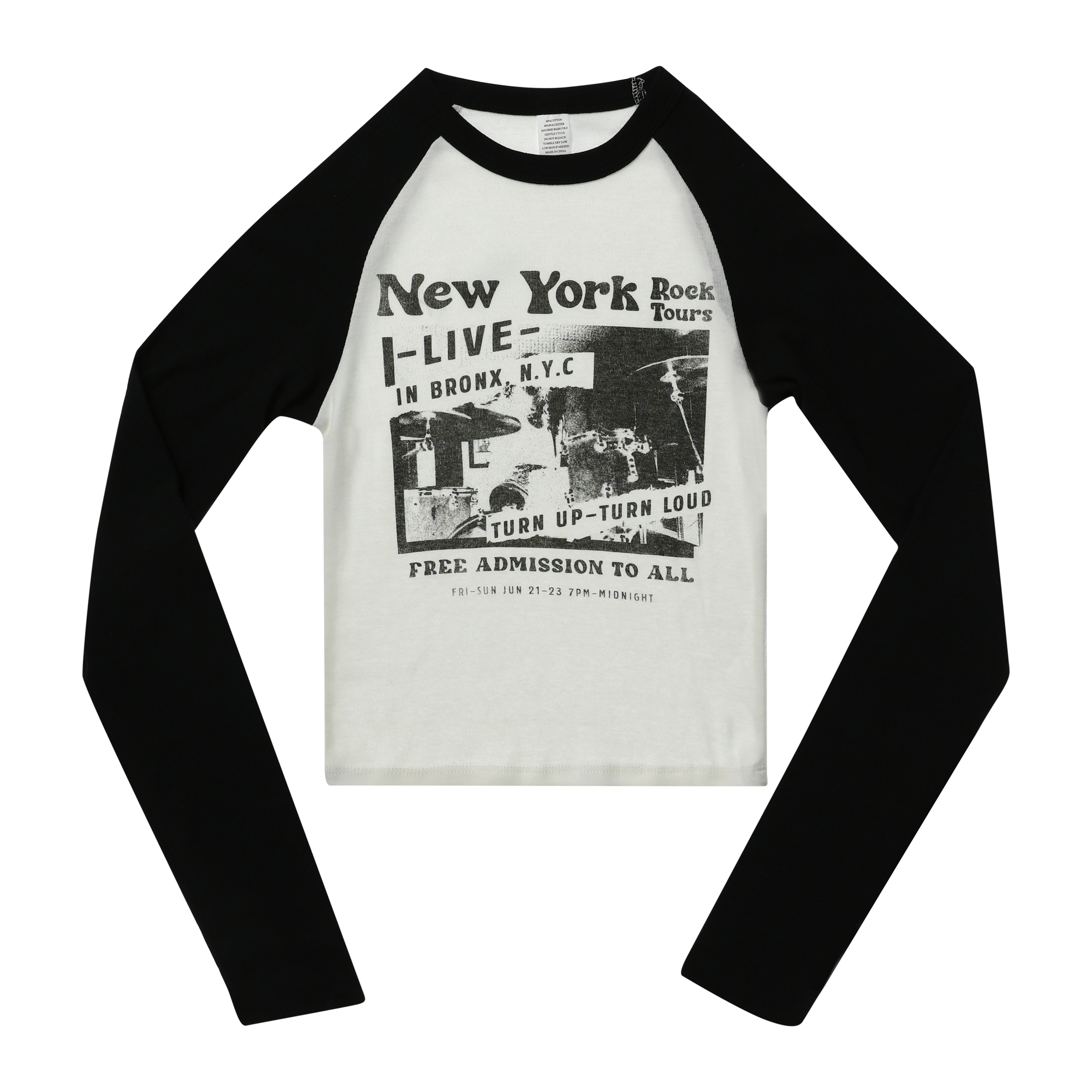 Black Raglan Long Sleeve Tee