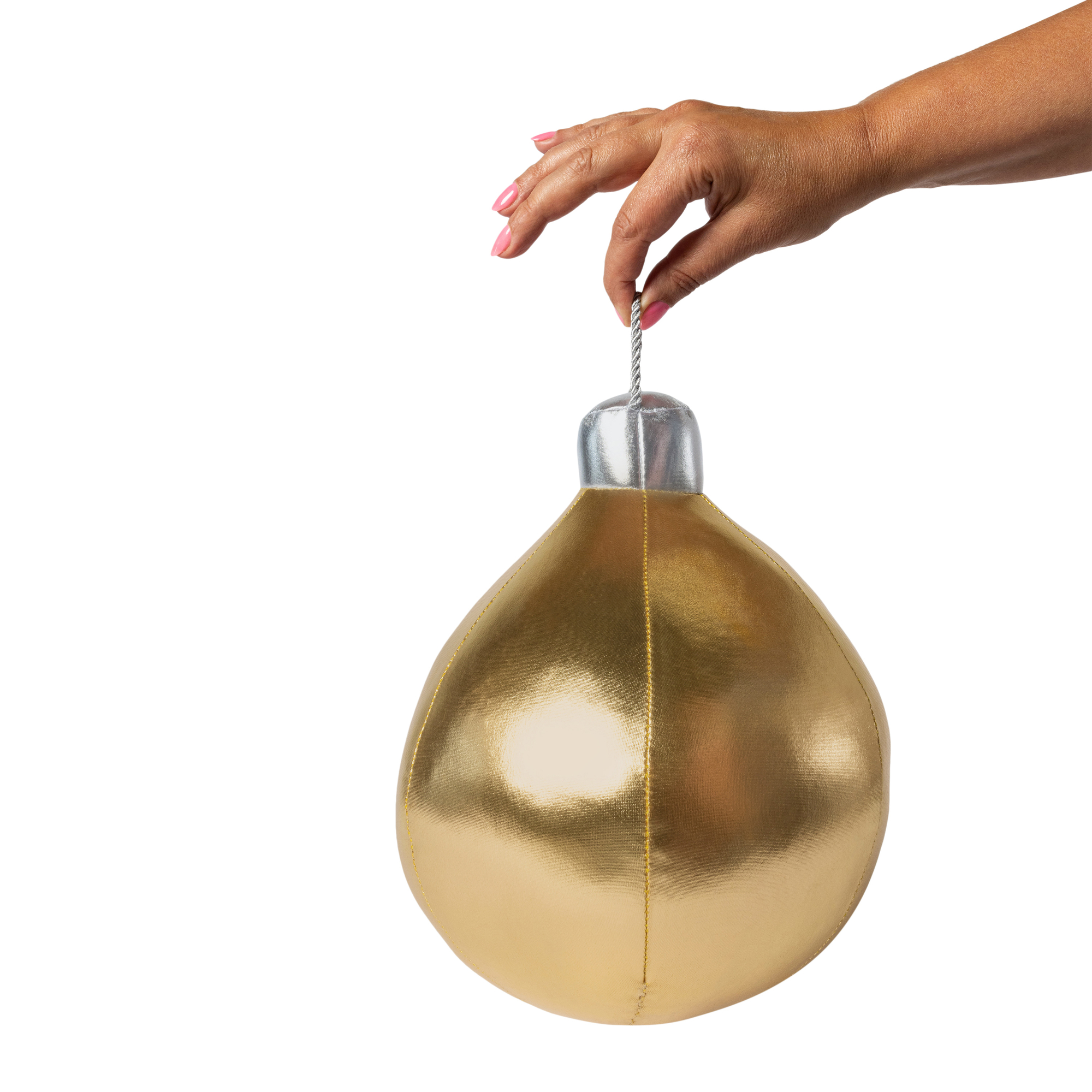 Metallic Christmas Ornament Pillow 9in
