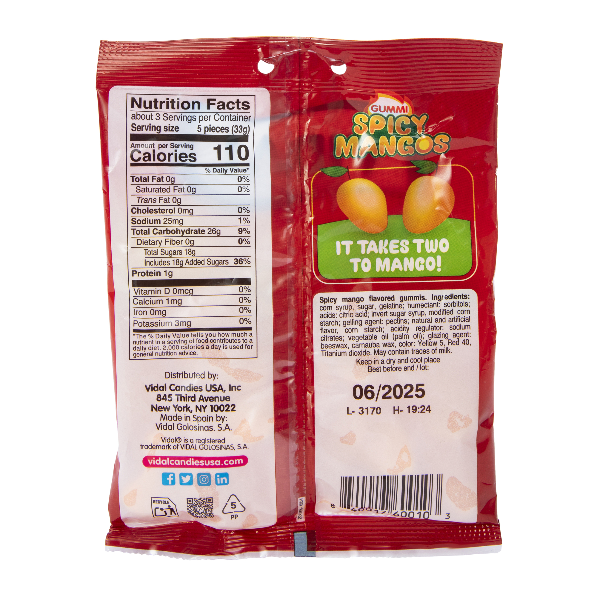 Vidal® Spicy Mangos Gummies 3.5oz