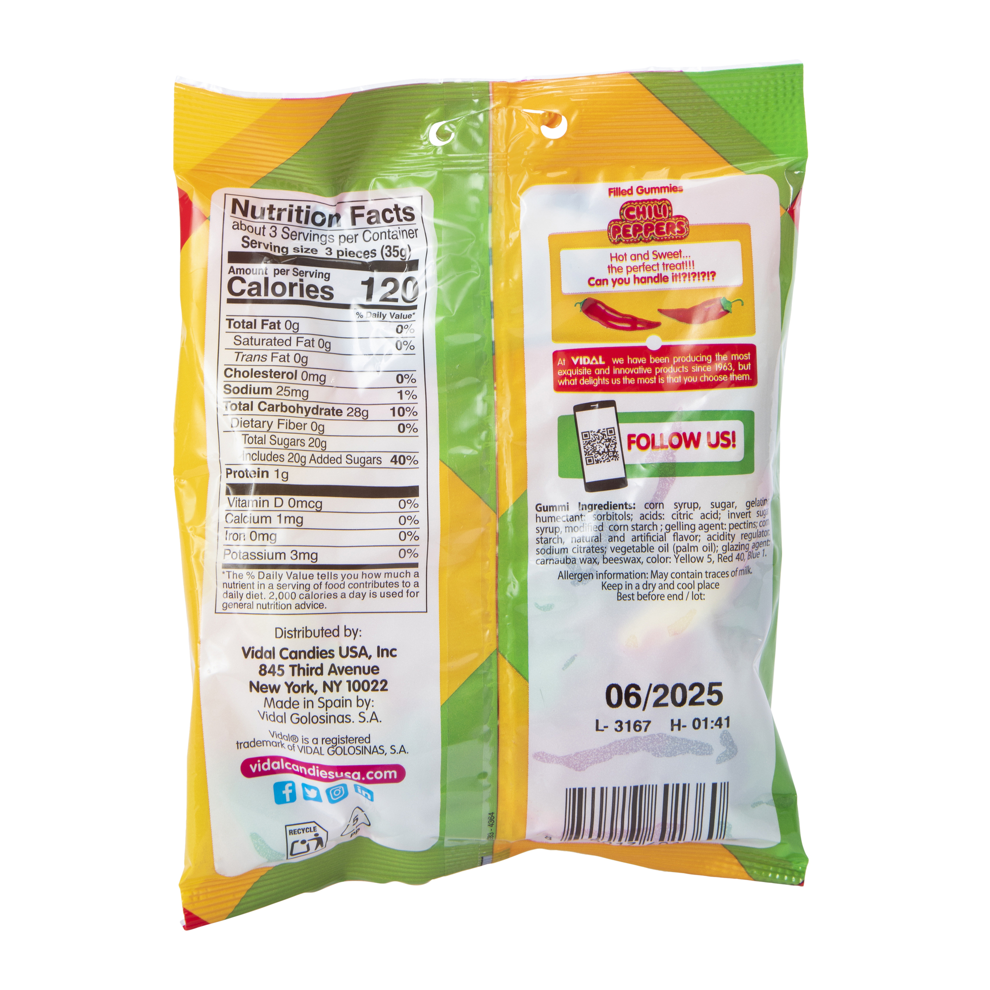 Vidal® Chili Peppers Filled Gummies 3.5oz