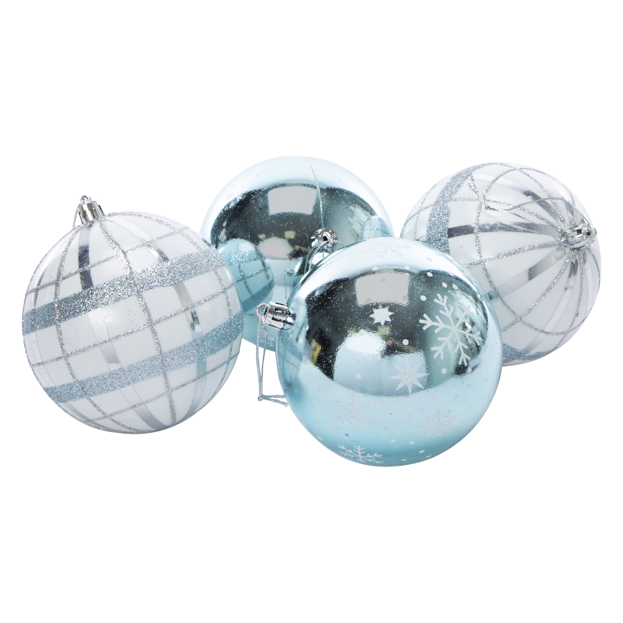 Printed Christmas Ball Ornament 4-Count