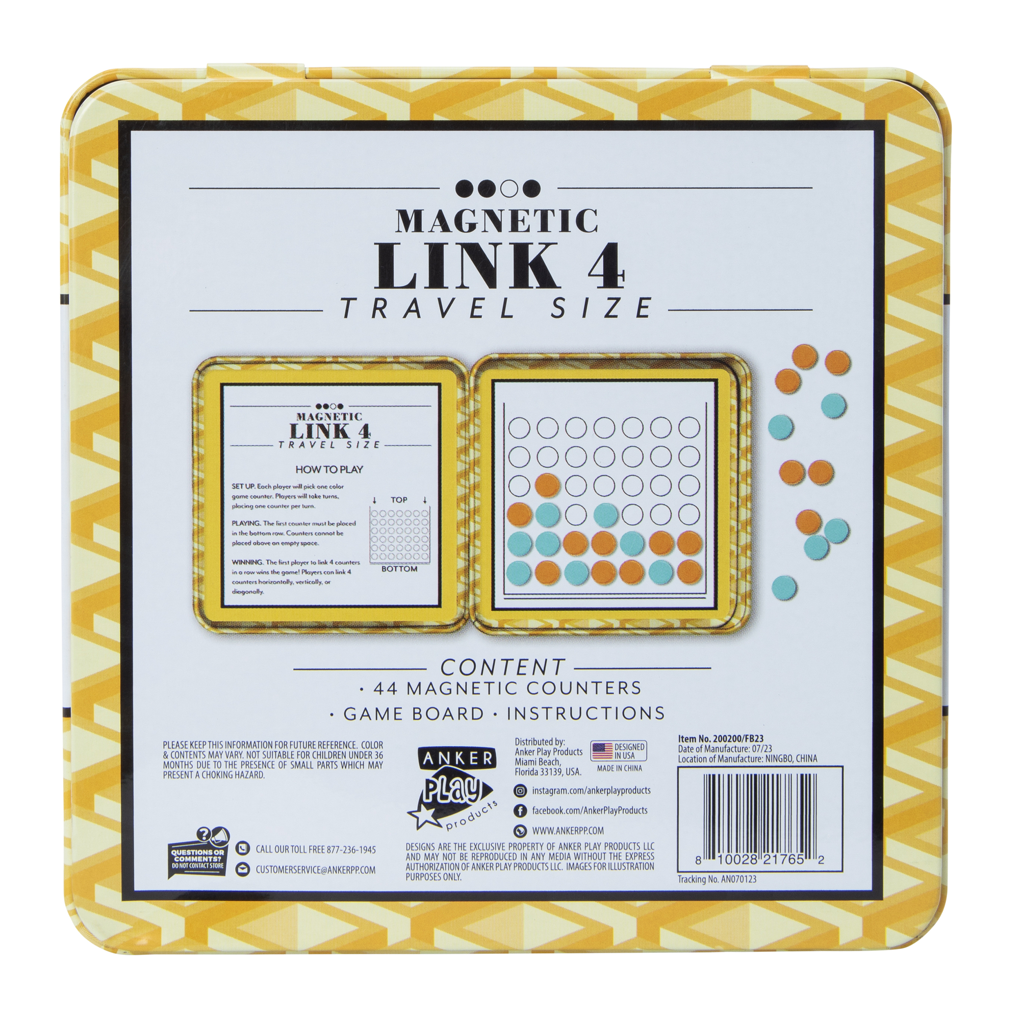 Travel Size Magnetic Link 4 Game