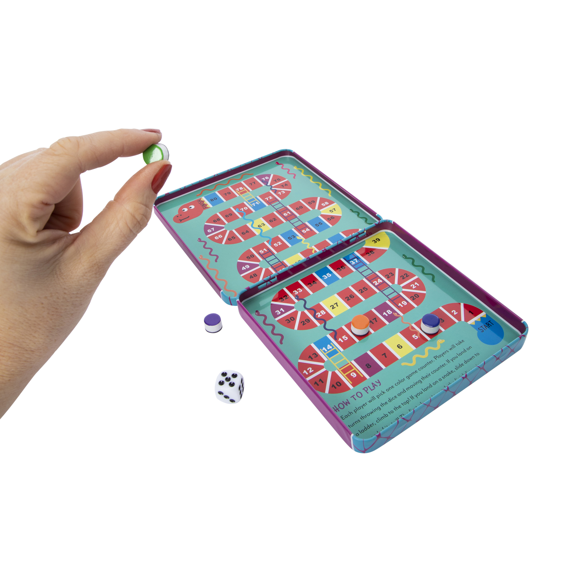 Travel Size Magnetic Snakes N' Ladders Game
