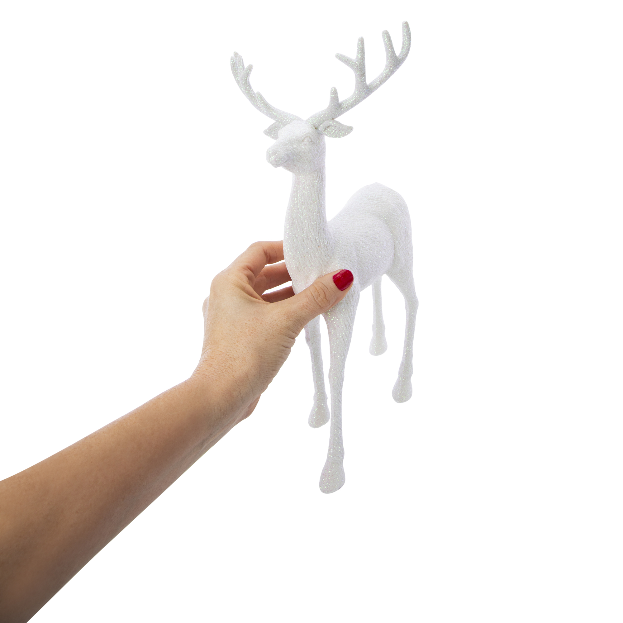 Holiday Glitter Reindeer Decor 12.8in
