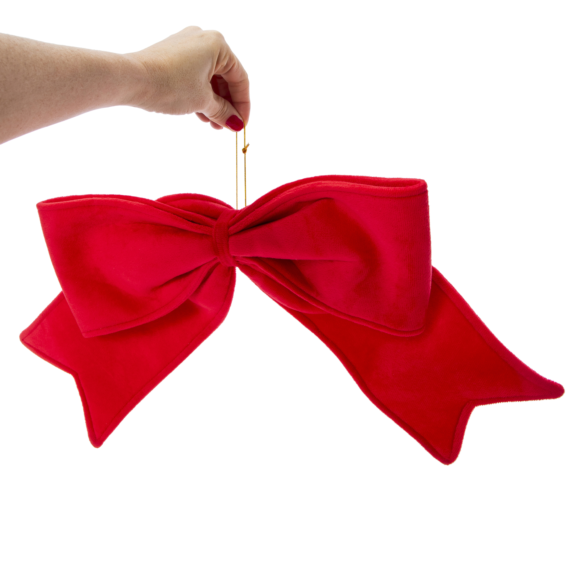 Red Velvet Christmas Bow 24in x 7in