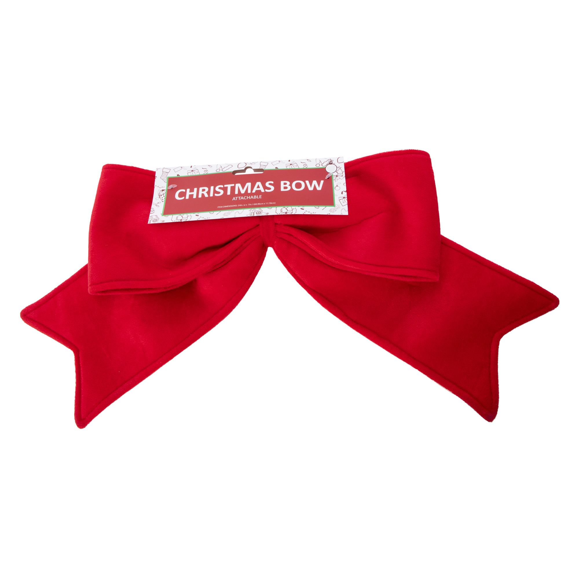 Red Velvet Christmas Bow 24in x 7in