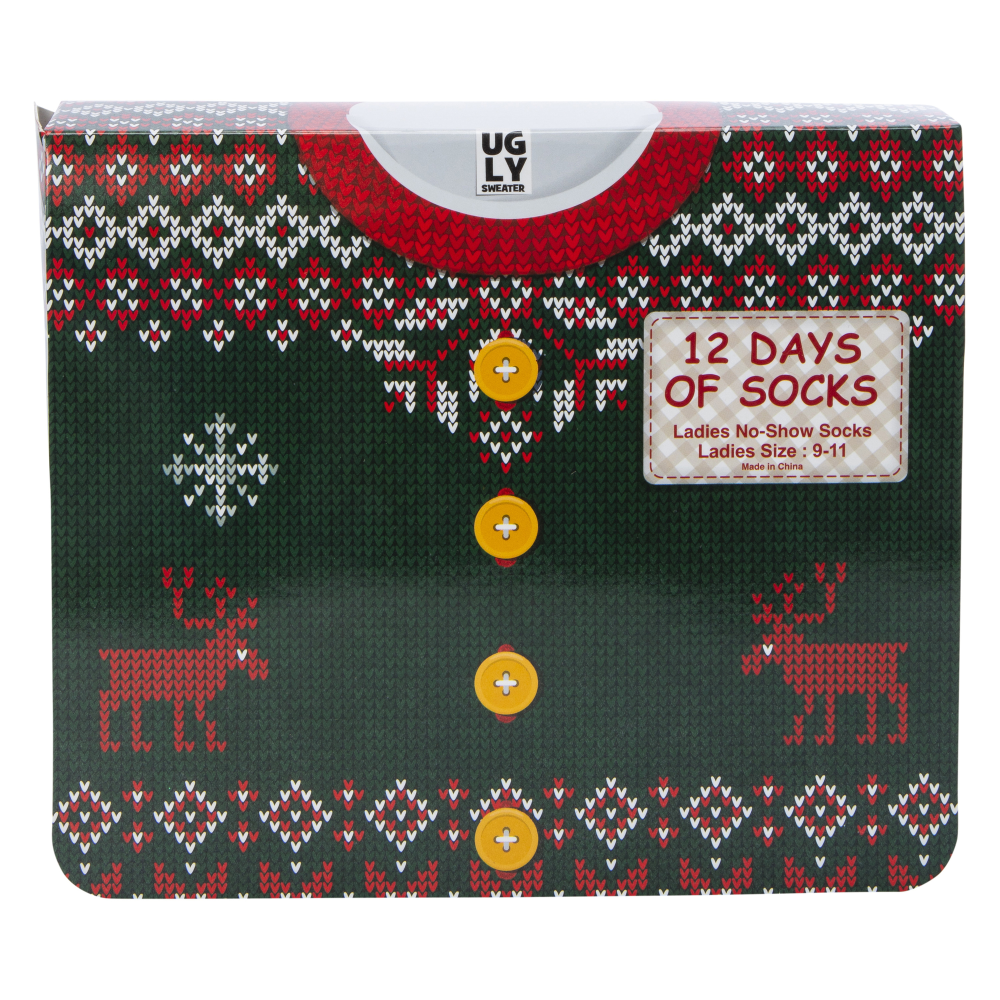 12 Days Of Ladies No-Show Socks Advent Calendar - Sweater