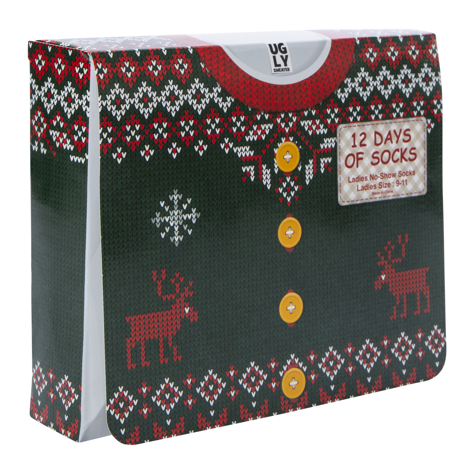12 Days Of Ladies No-Show Socks Advent Calendar - Sweater