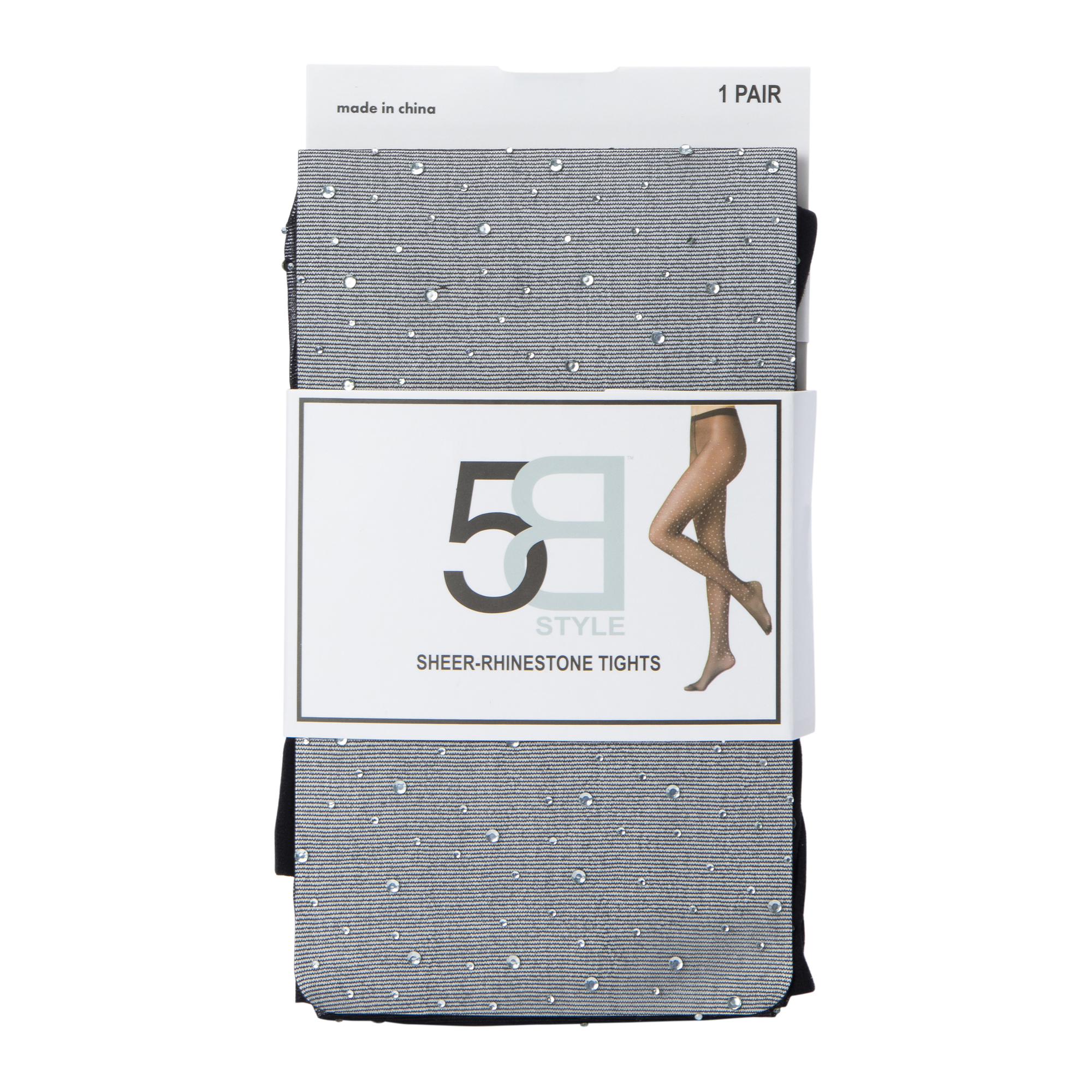 Black Sheer Rhinestone Tights