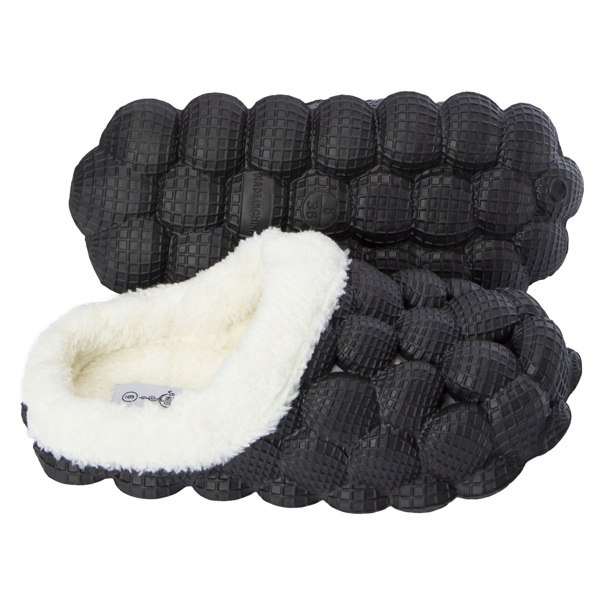 Fur Lined Bubble Clogs