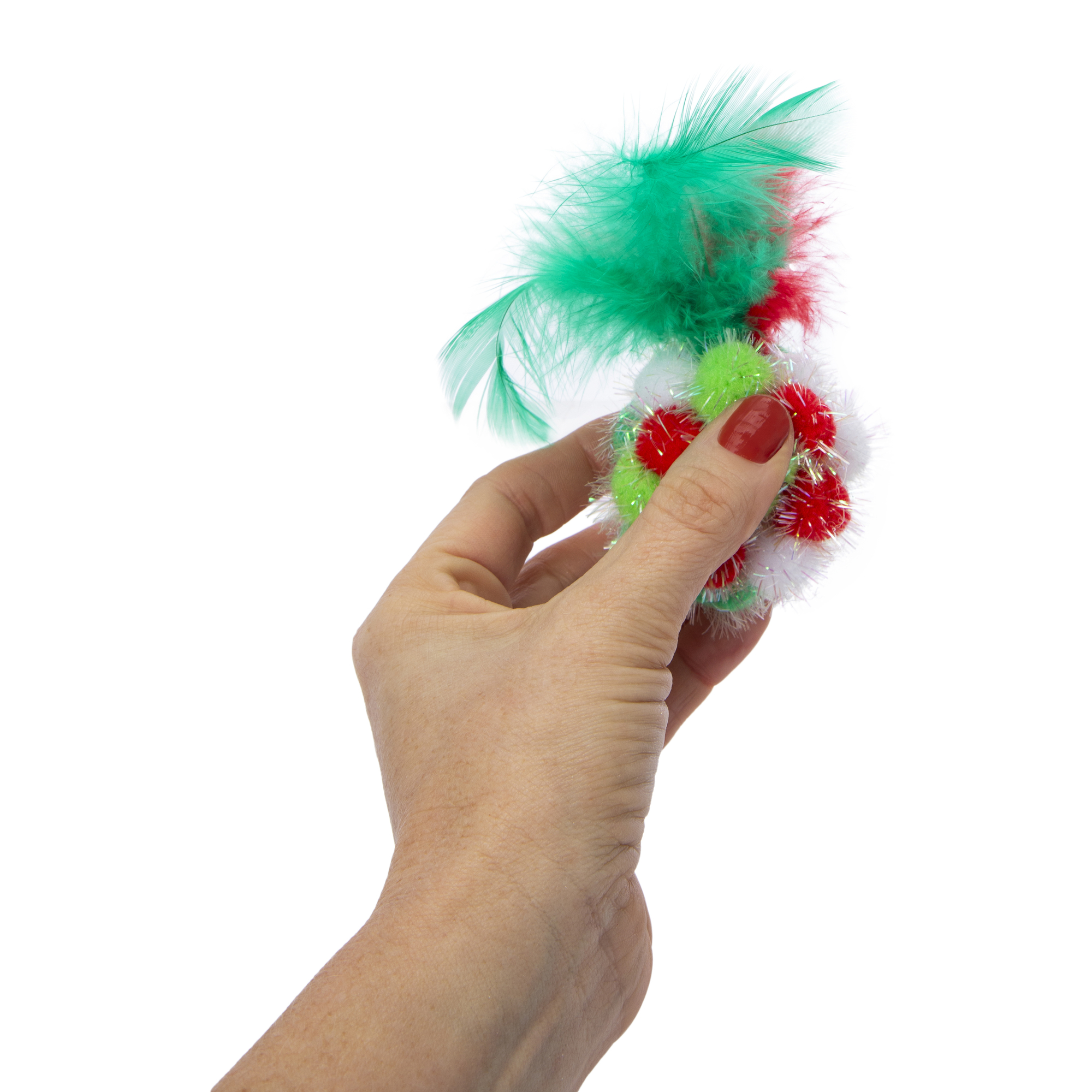 Holiday Pom Cat Toy