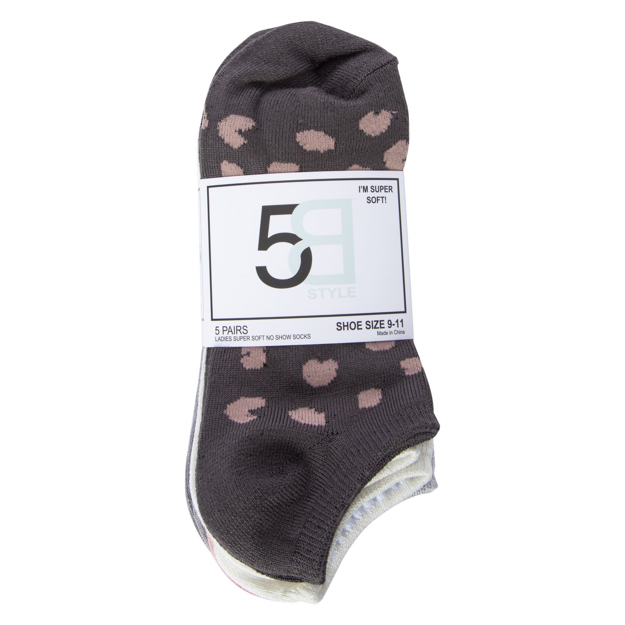 Ladies Super Soft No-Show Socks 5-Pack