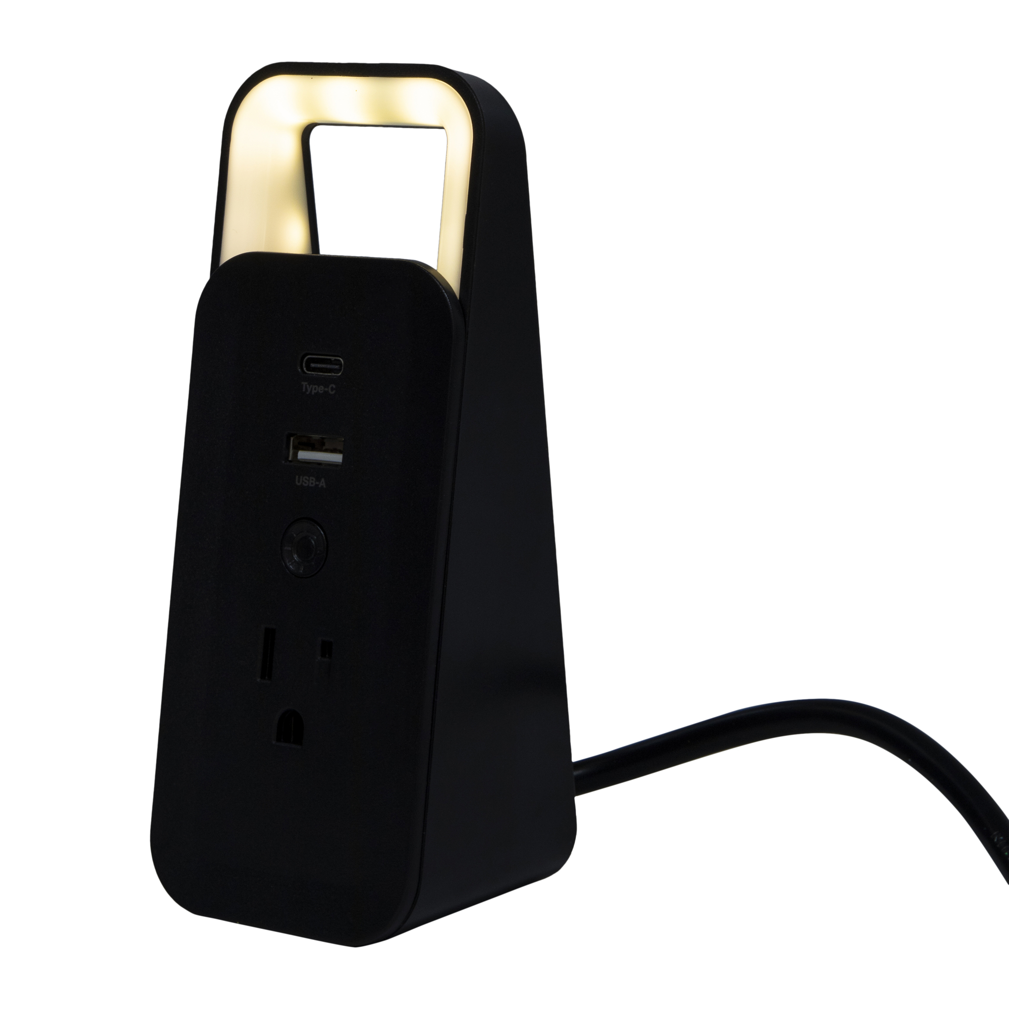 12W 3-In-1 Desktop Charging Station With Light - Black