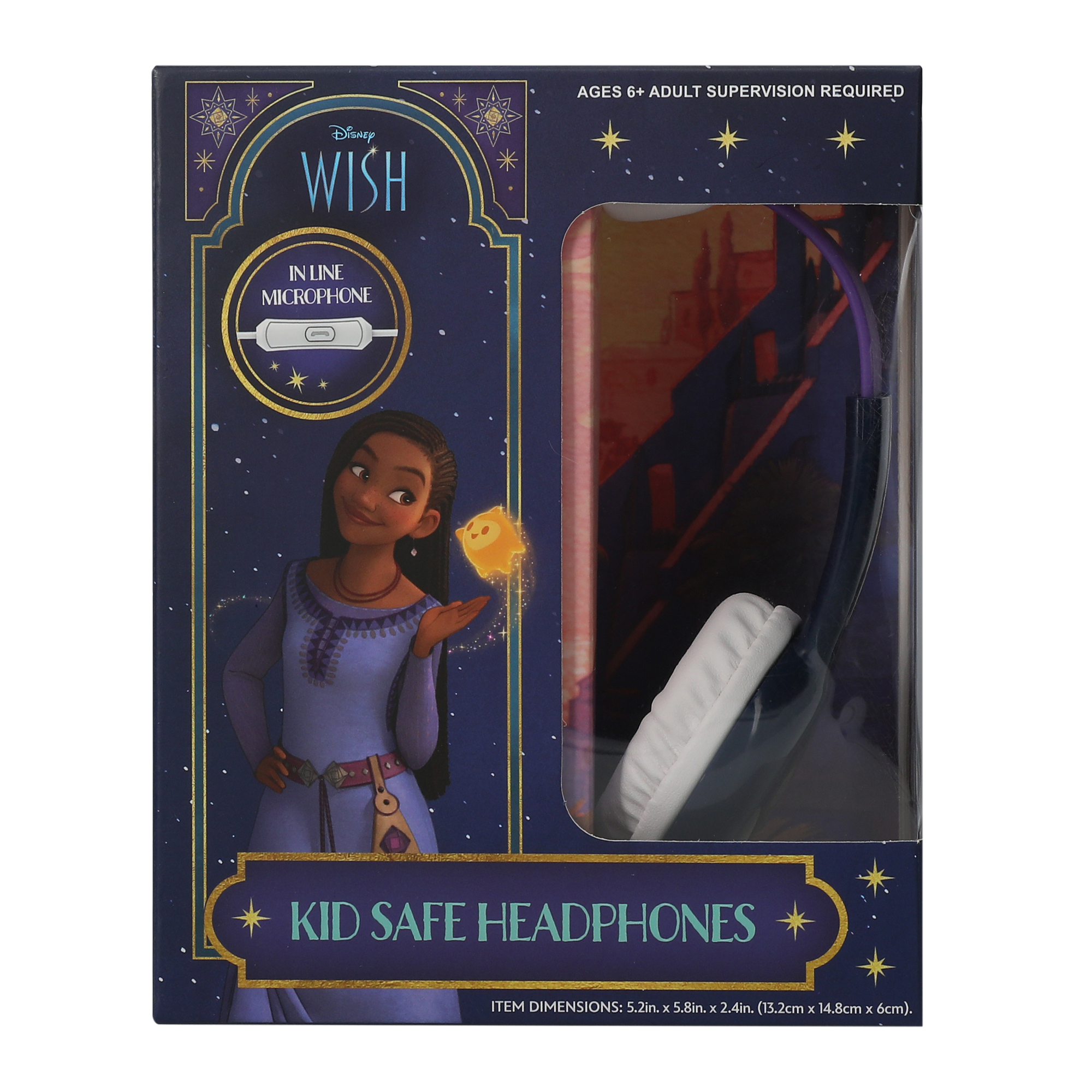 Disney Wish Kid-Safe Wired Headphones With Mic