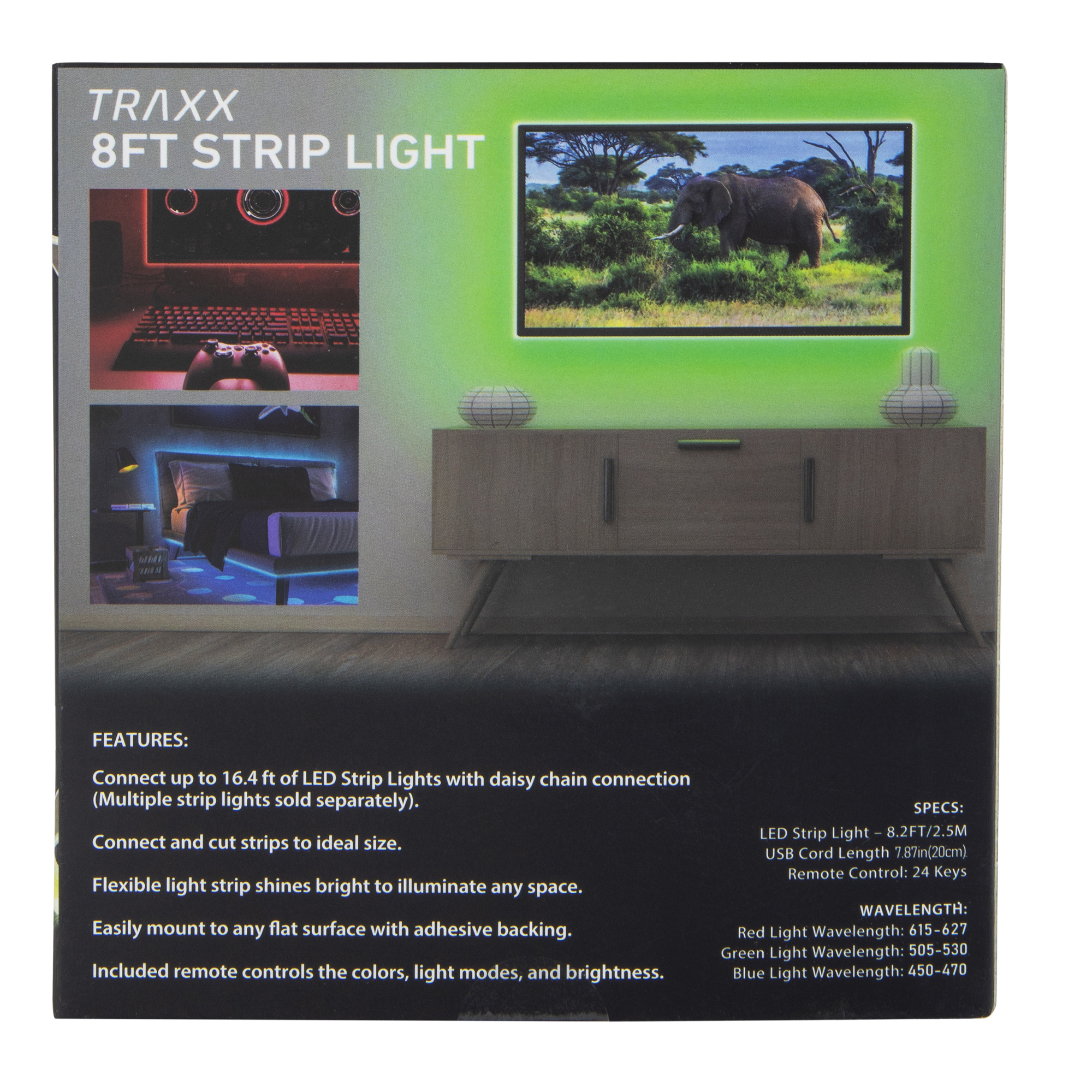 Tira LED Multicolor 8 pies con Control Remoto 3