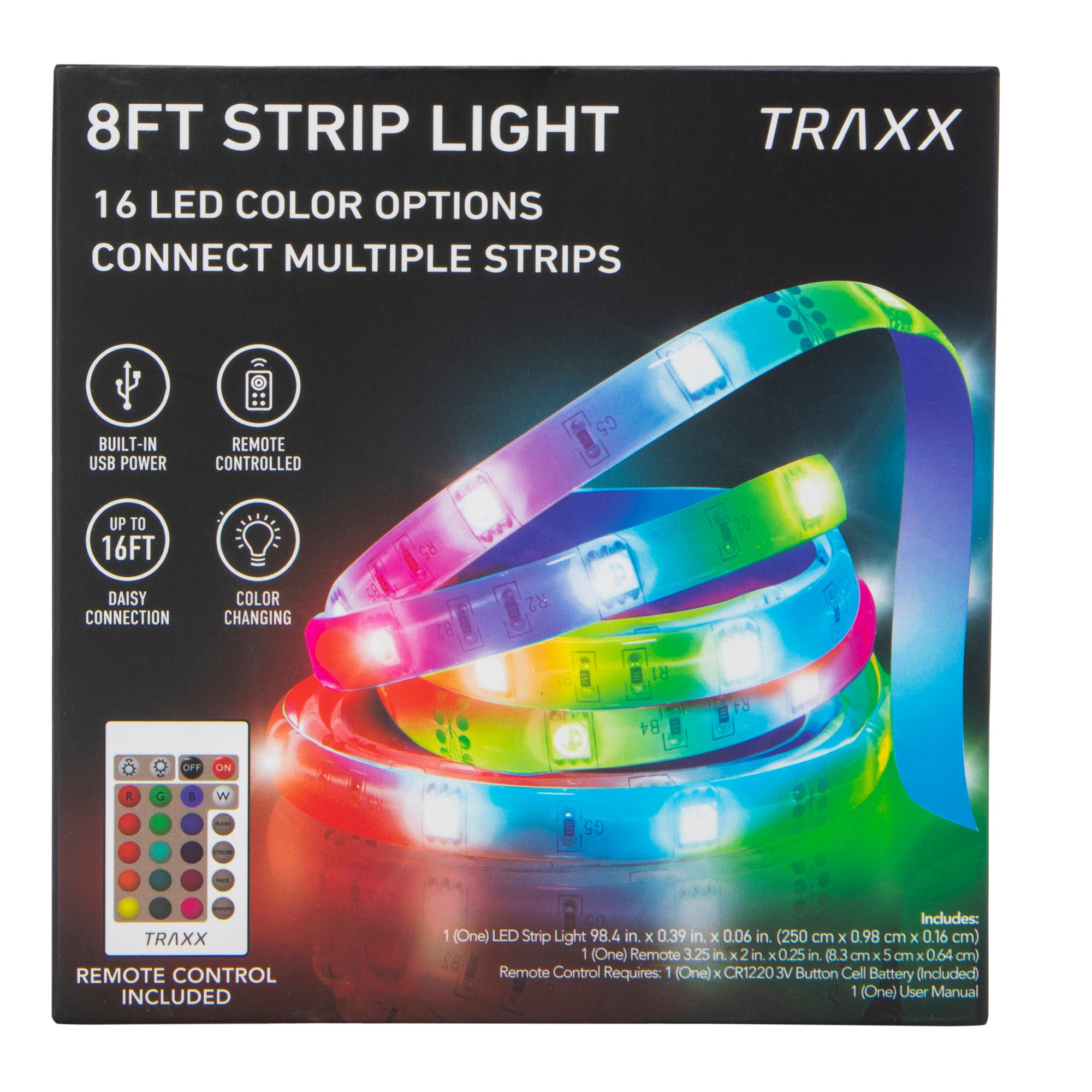 Tira LED Multicolor 8 pies con Control Remoto 4