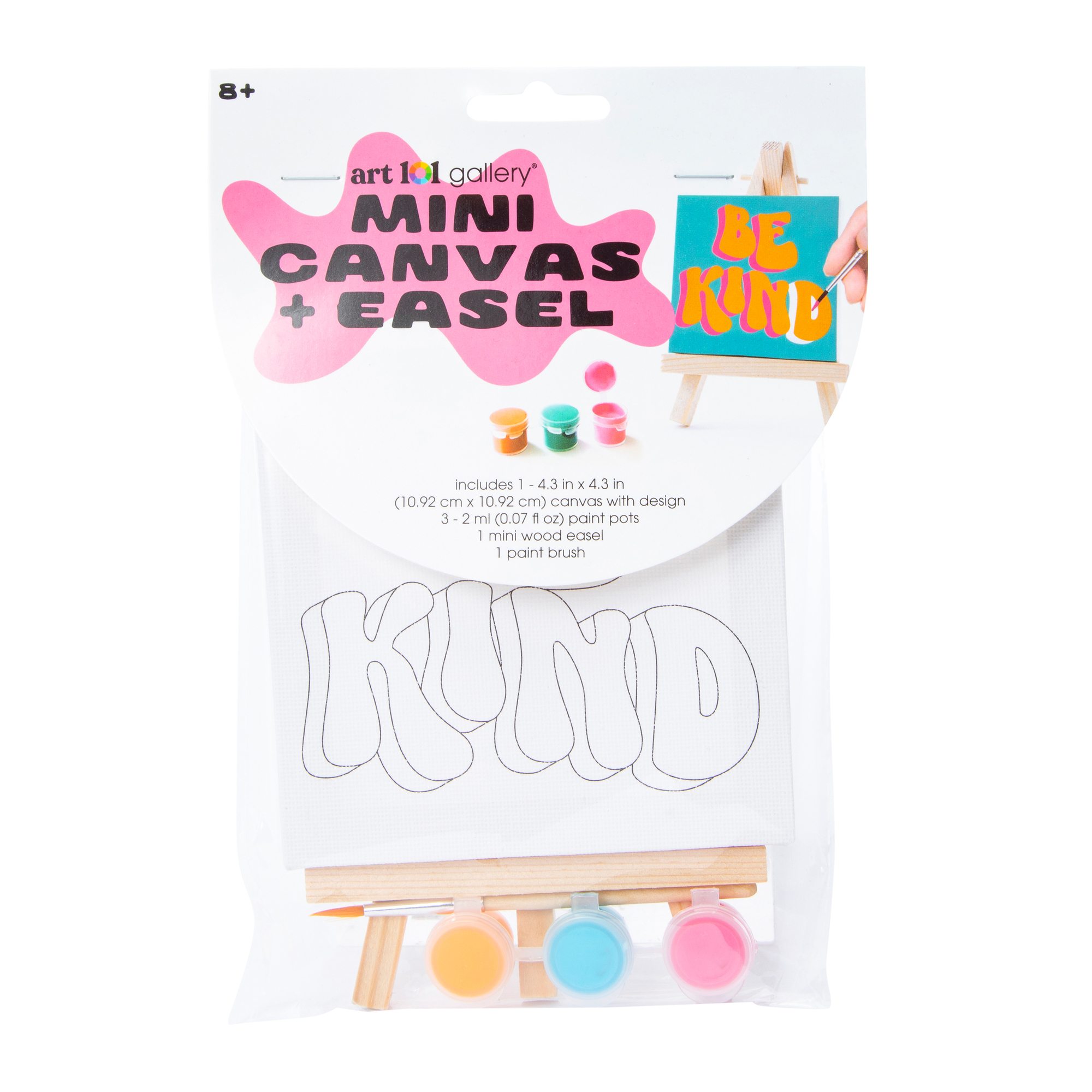 Mini Printed Canvas, Easel & Paint Set