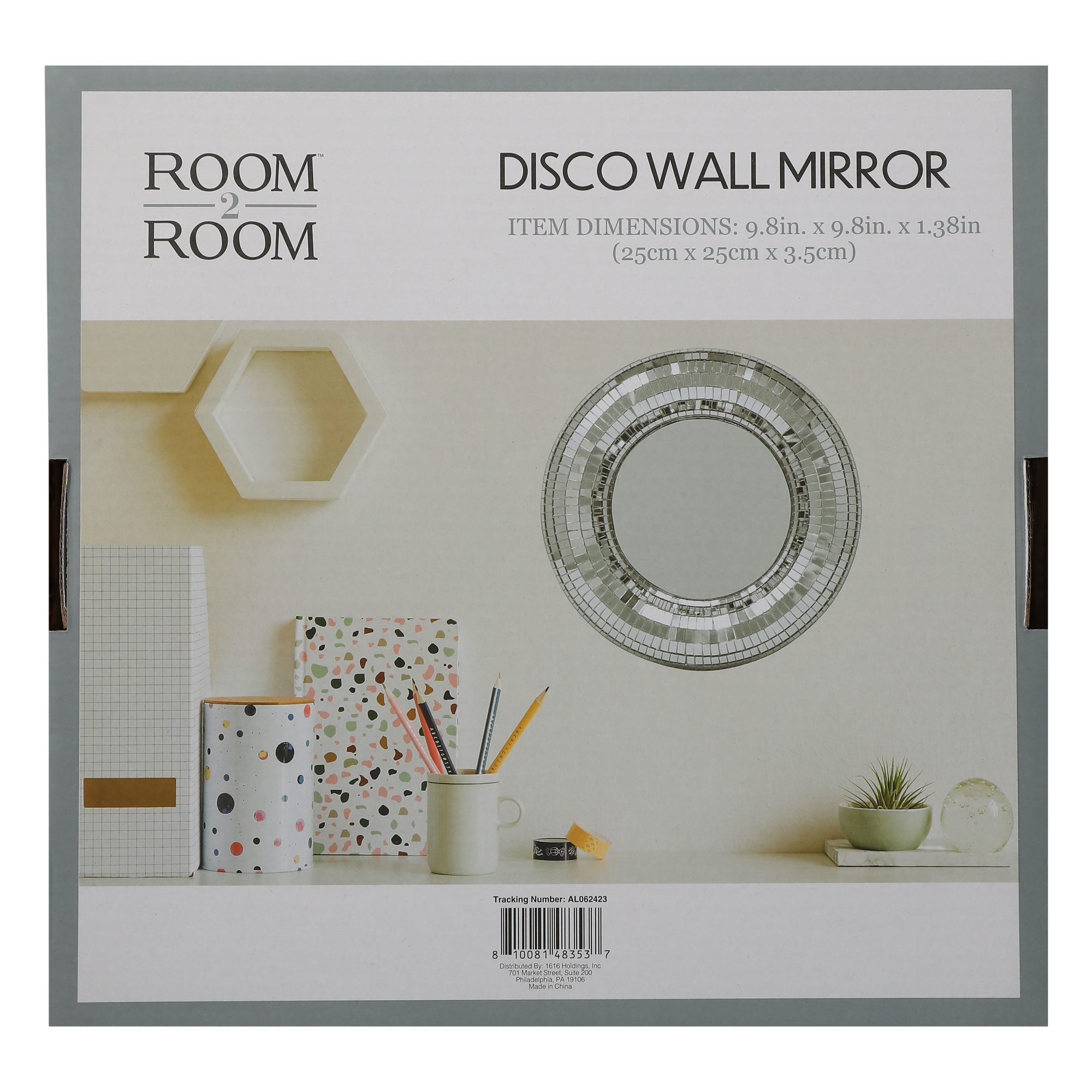 Disco Ball Wall Mirror 9.8in